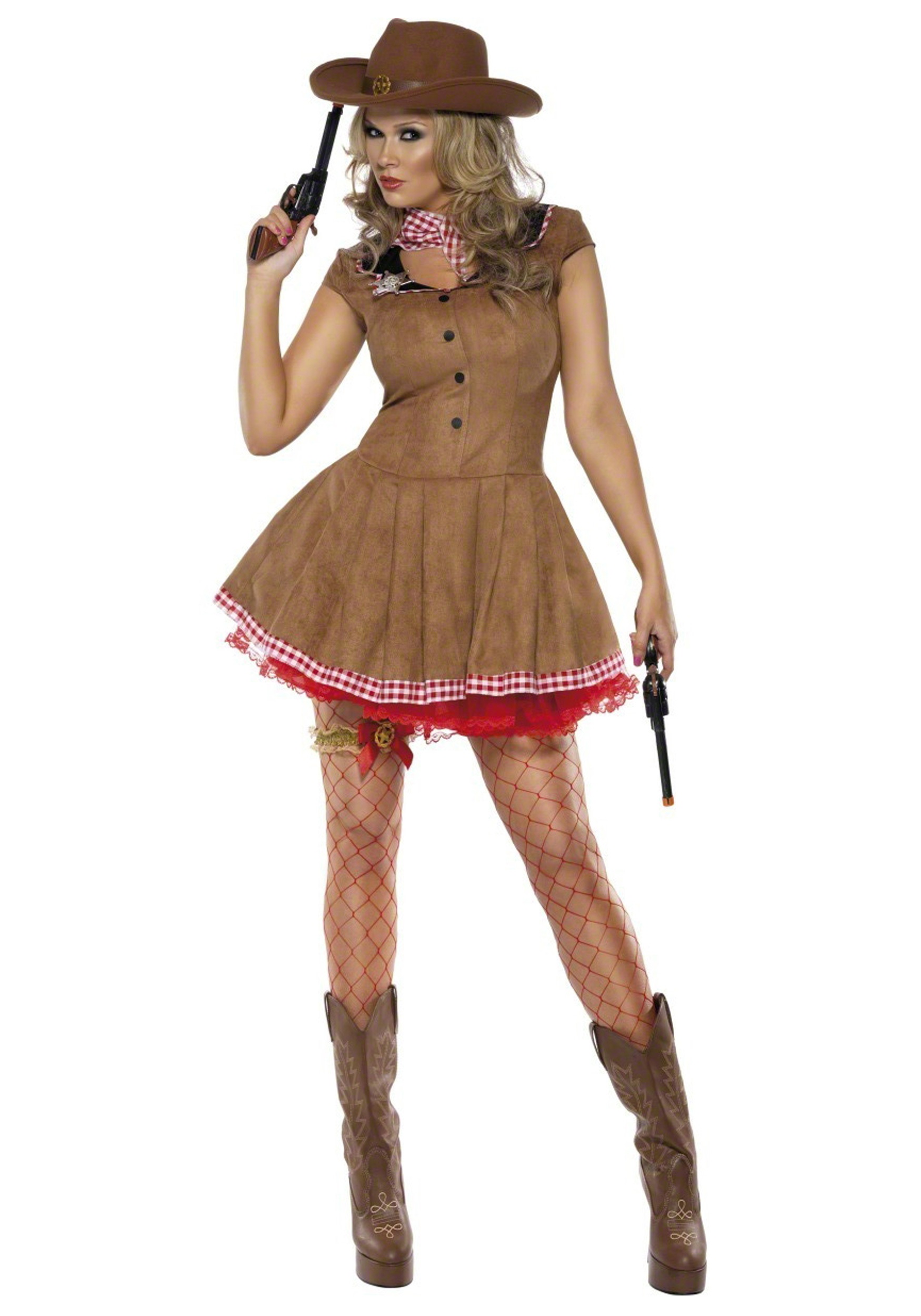 Wild West Cowgirl Fancy Dress Costume For Adults