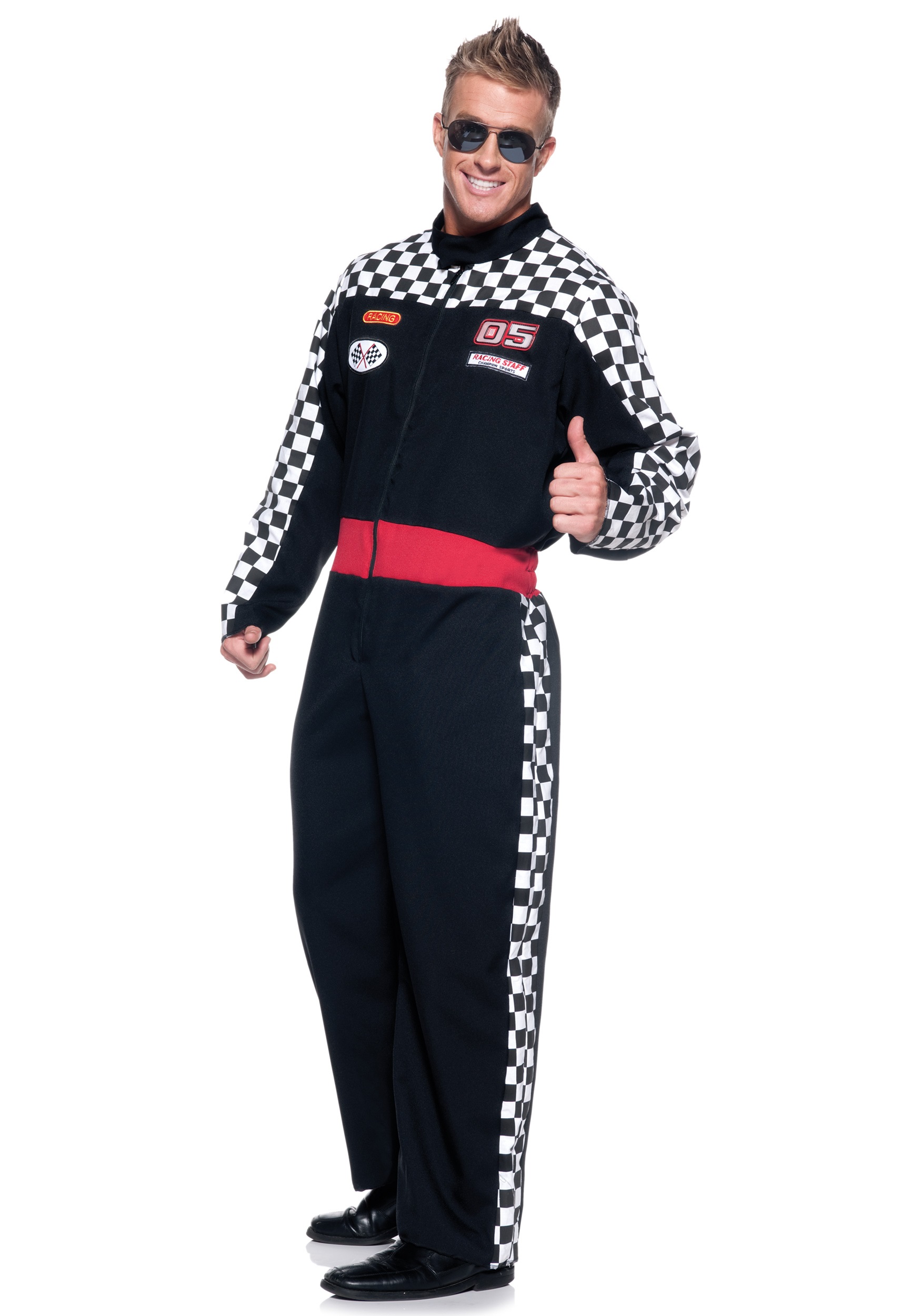 Men's Plus Size Race Car Driver Fancy Dress Costume