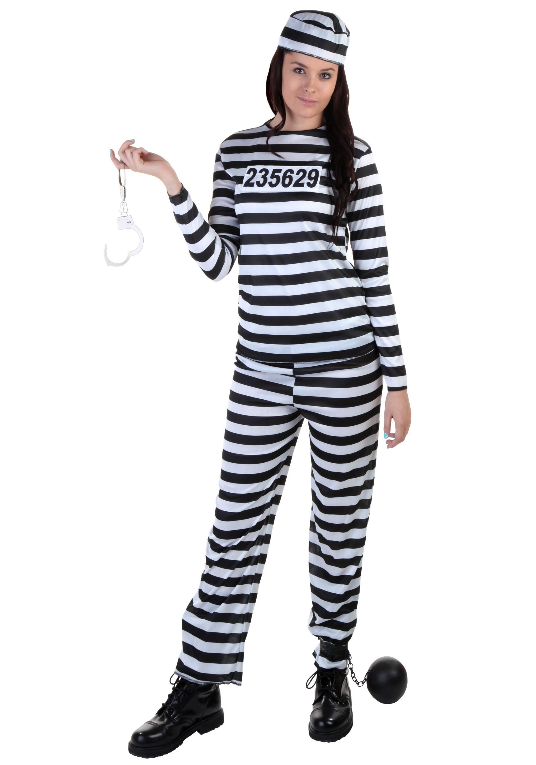 Prisoner Plus Size Fancy Dress Costume For Women