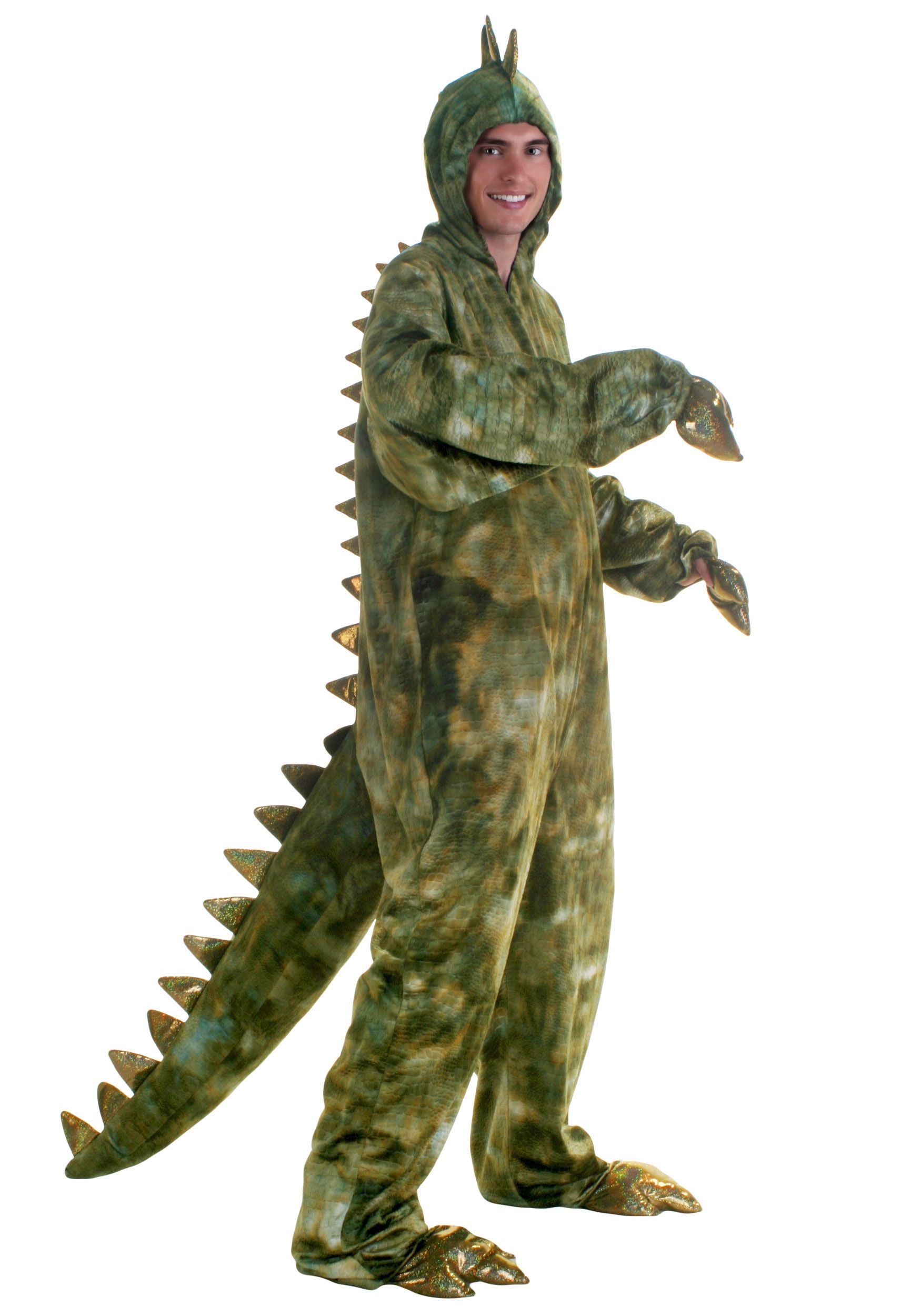 Green T-Rex Dinosaur Adult Fancy Dress Costume , Dinosaur Fancy Dress Costumes