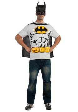 Mens Classic Batman T-Shirt with Cape Costume