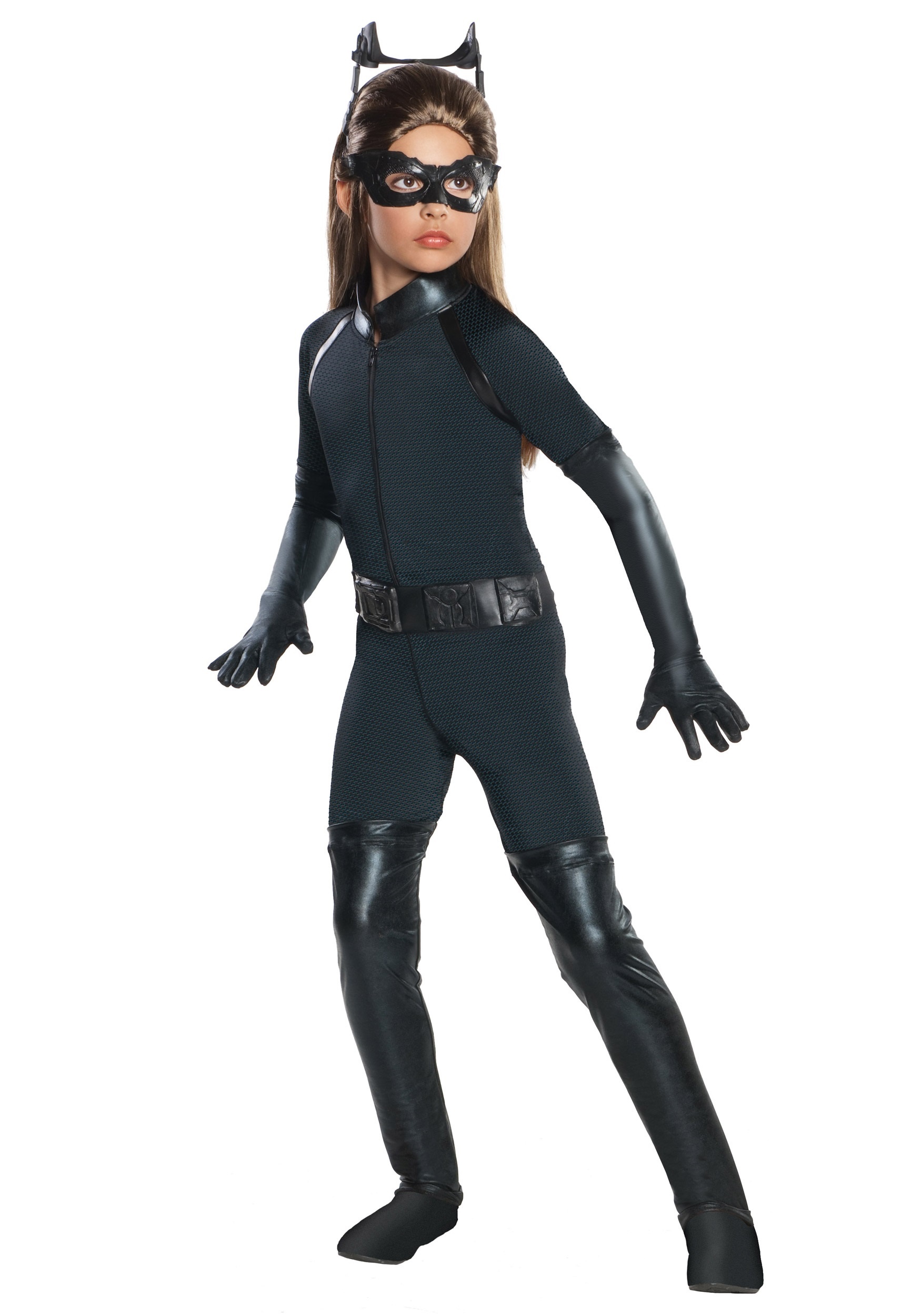 Deluxe Catwoman Fancy Dress Costume for Girls