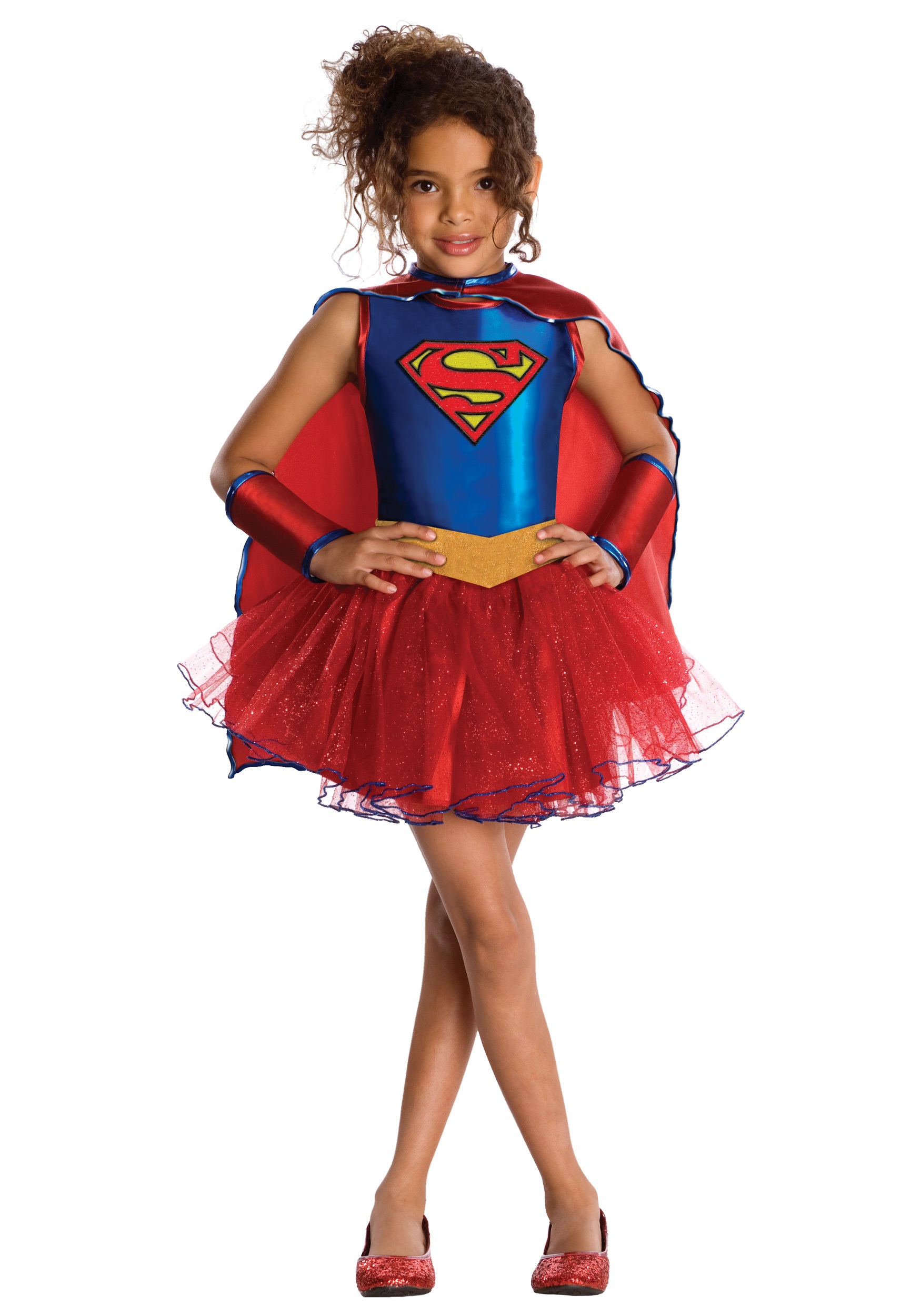 New DC Comics Supergirl Cosplay Tutu Tulle Dress with Cape Size S,M,L,XL