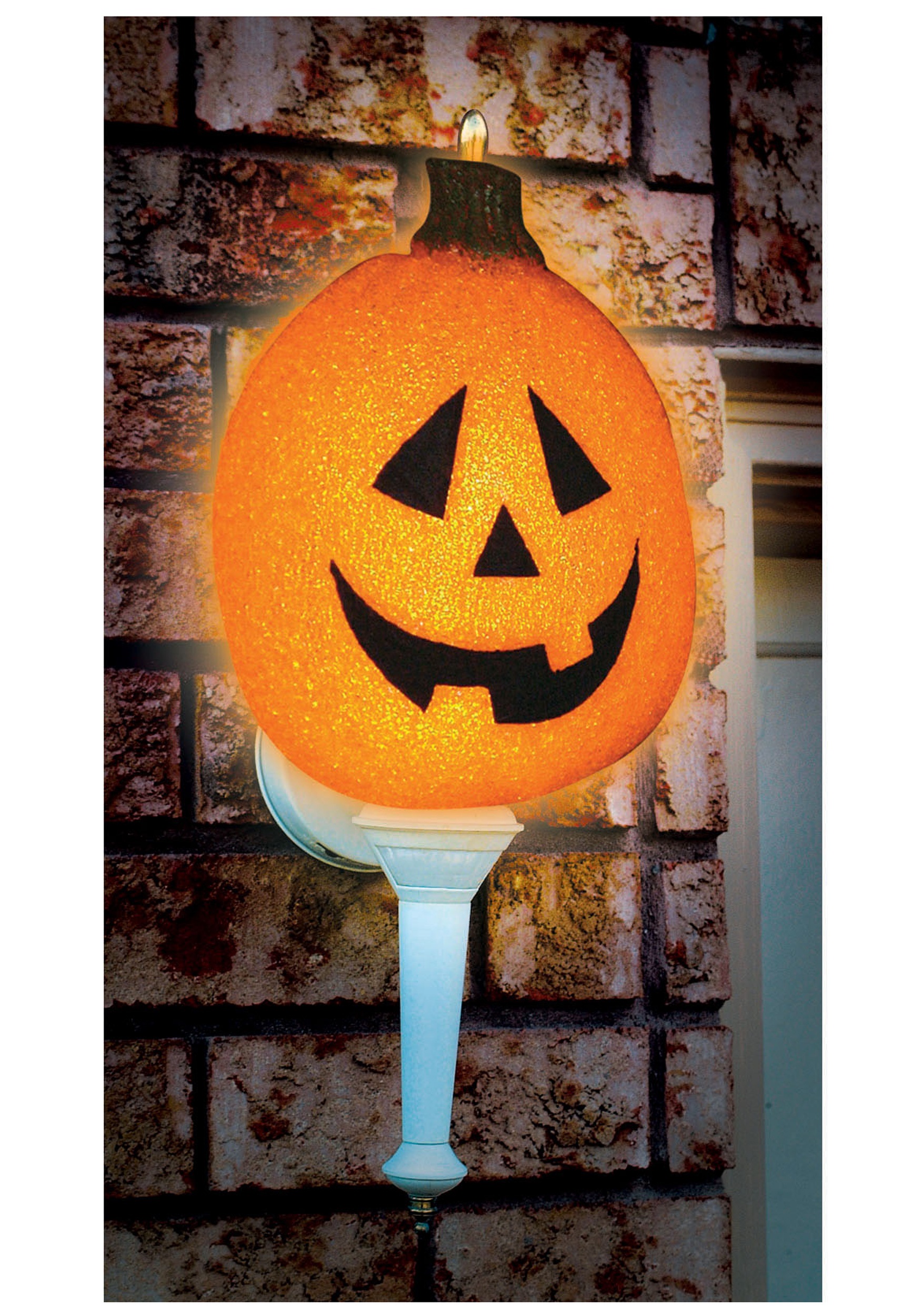 Sparkling Pumpkin Orange Porch Light Cover Decoration