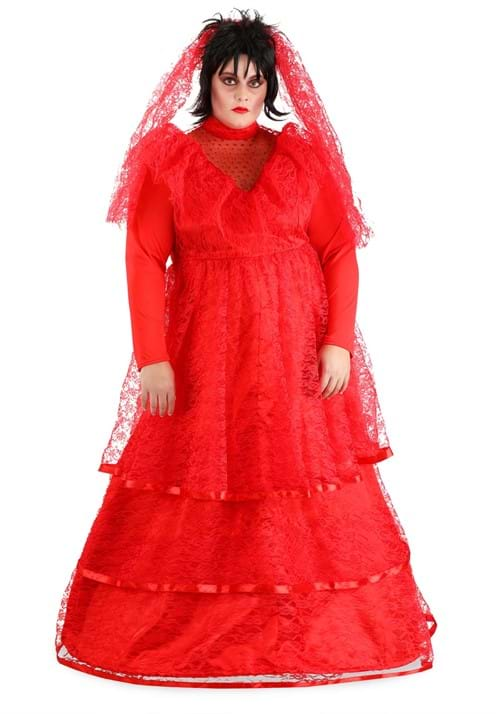 Red Gothic Plus Size Wedding Dress Costume