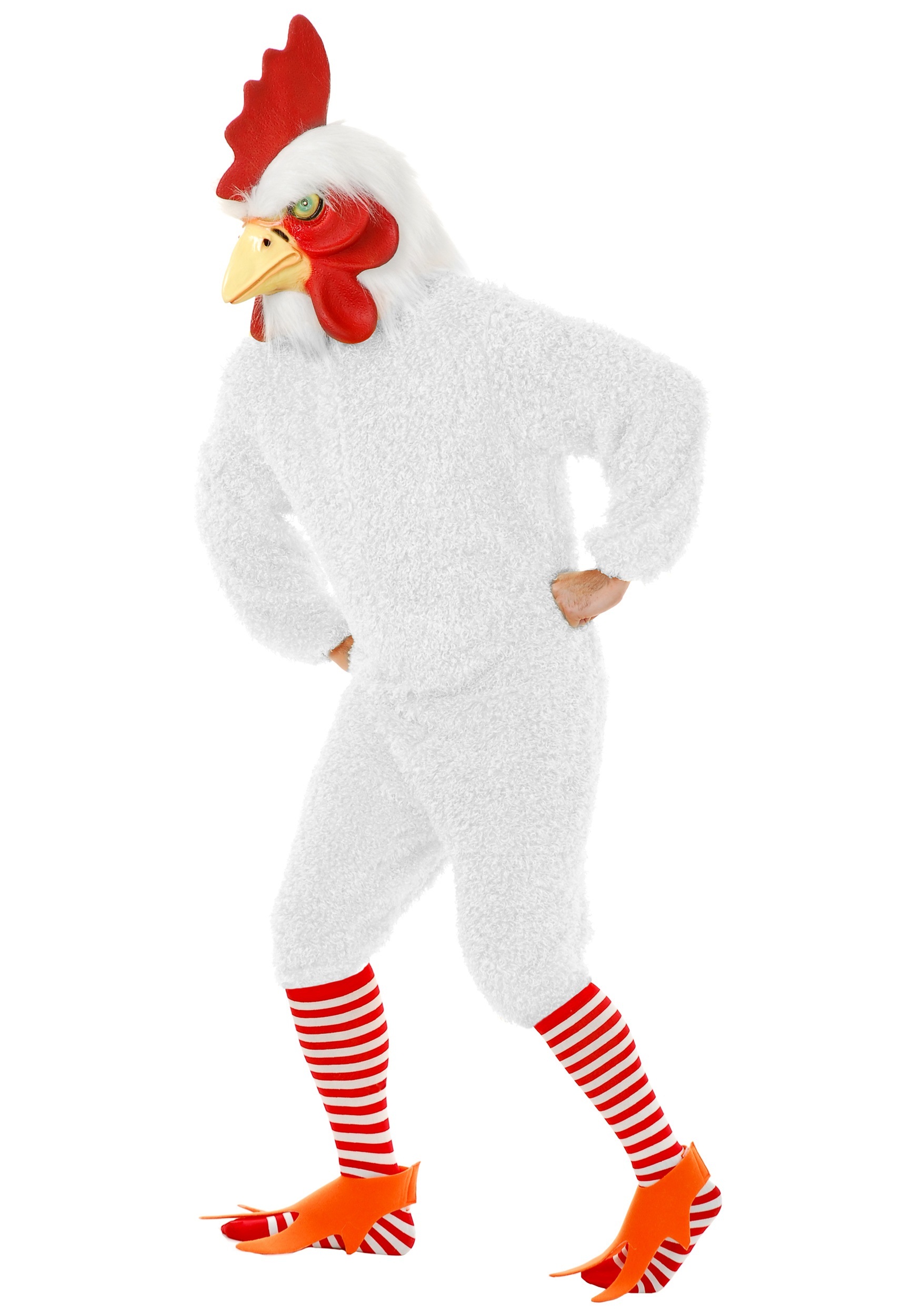 Plus Size White Rooster Fancy Dress Costume For Adult Sizes