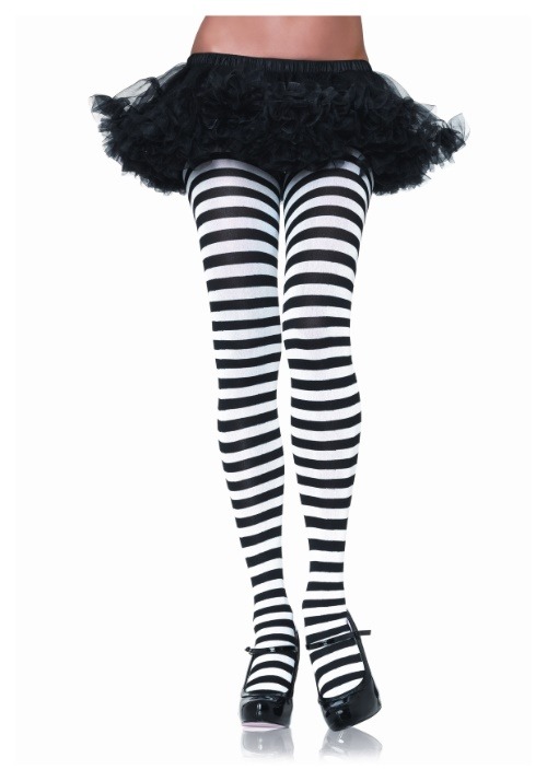 Black & White Striped Tights