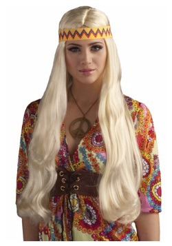 Blonde Hippie Chick Wig w/ Headband