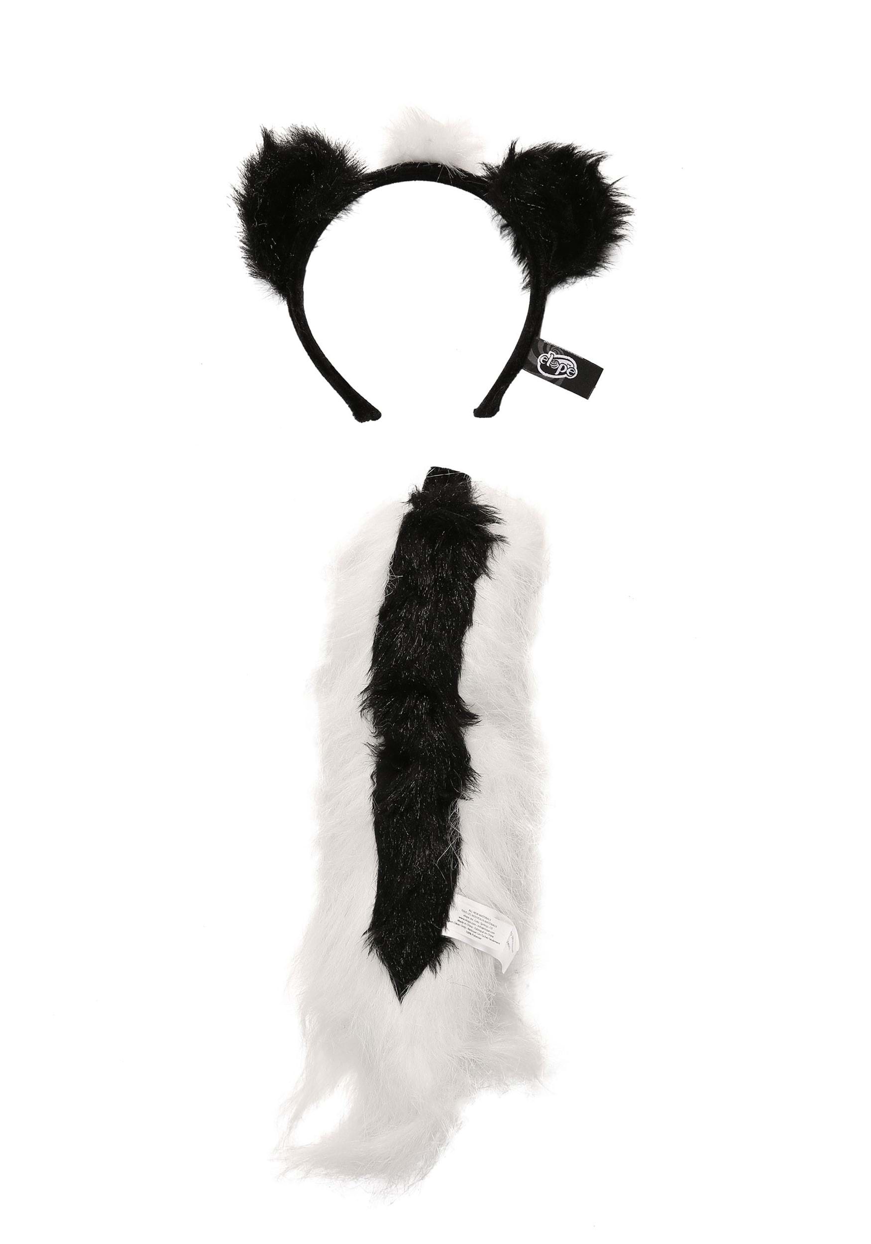 Skunk Ears & Tail Kit , Animal Fancy Dress Costume Kit