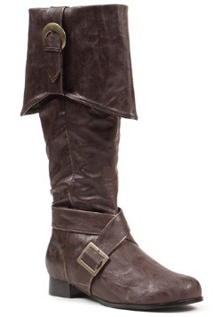 Men's Brown Buckle Pirate Boots