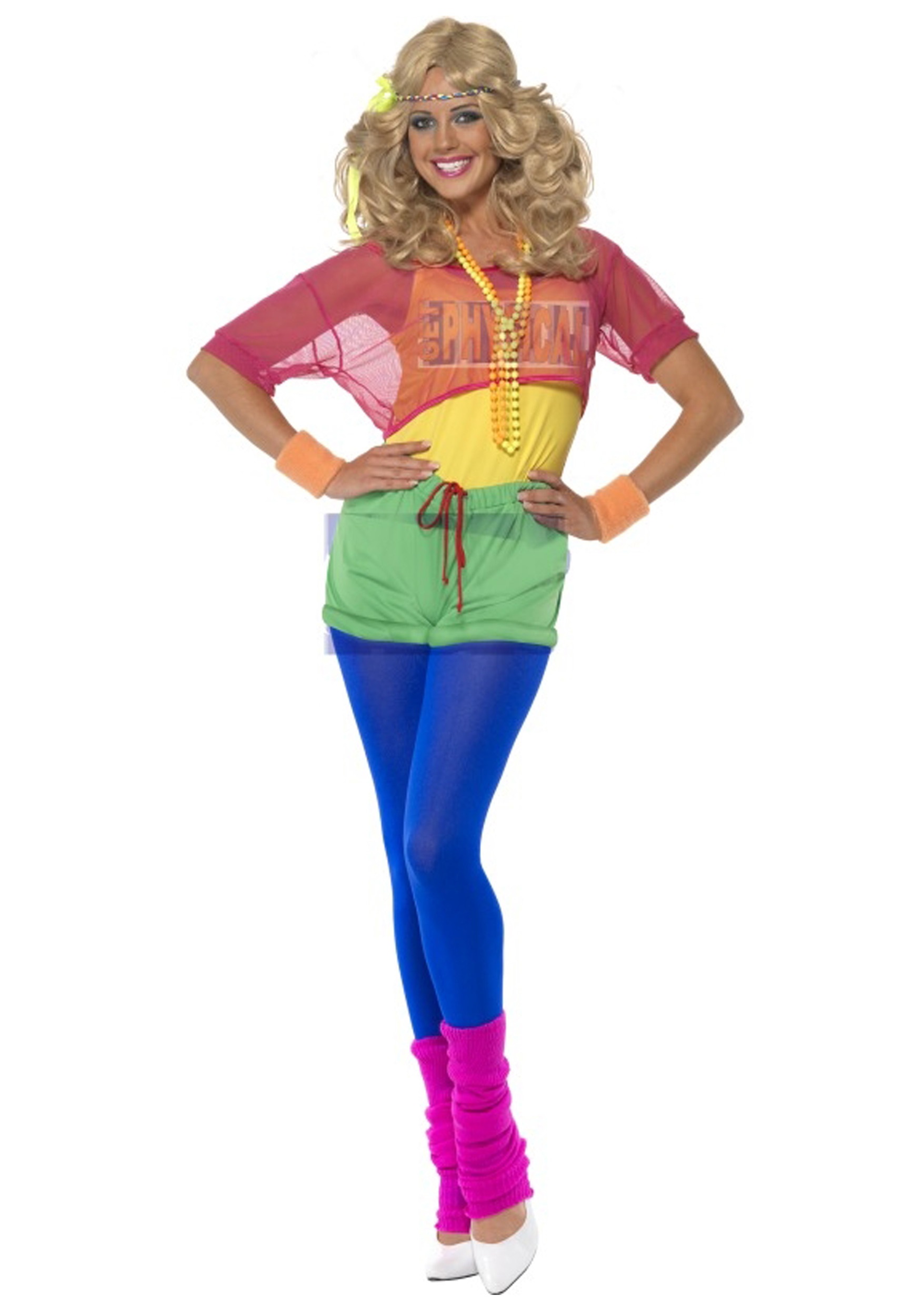 80s Let's Get Physical Fancy Dress Costume For Women , 1980s Fancy Dress Costumes