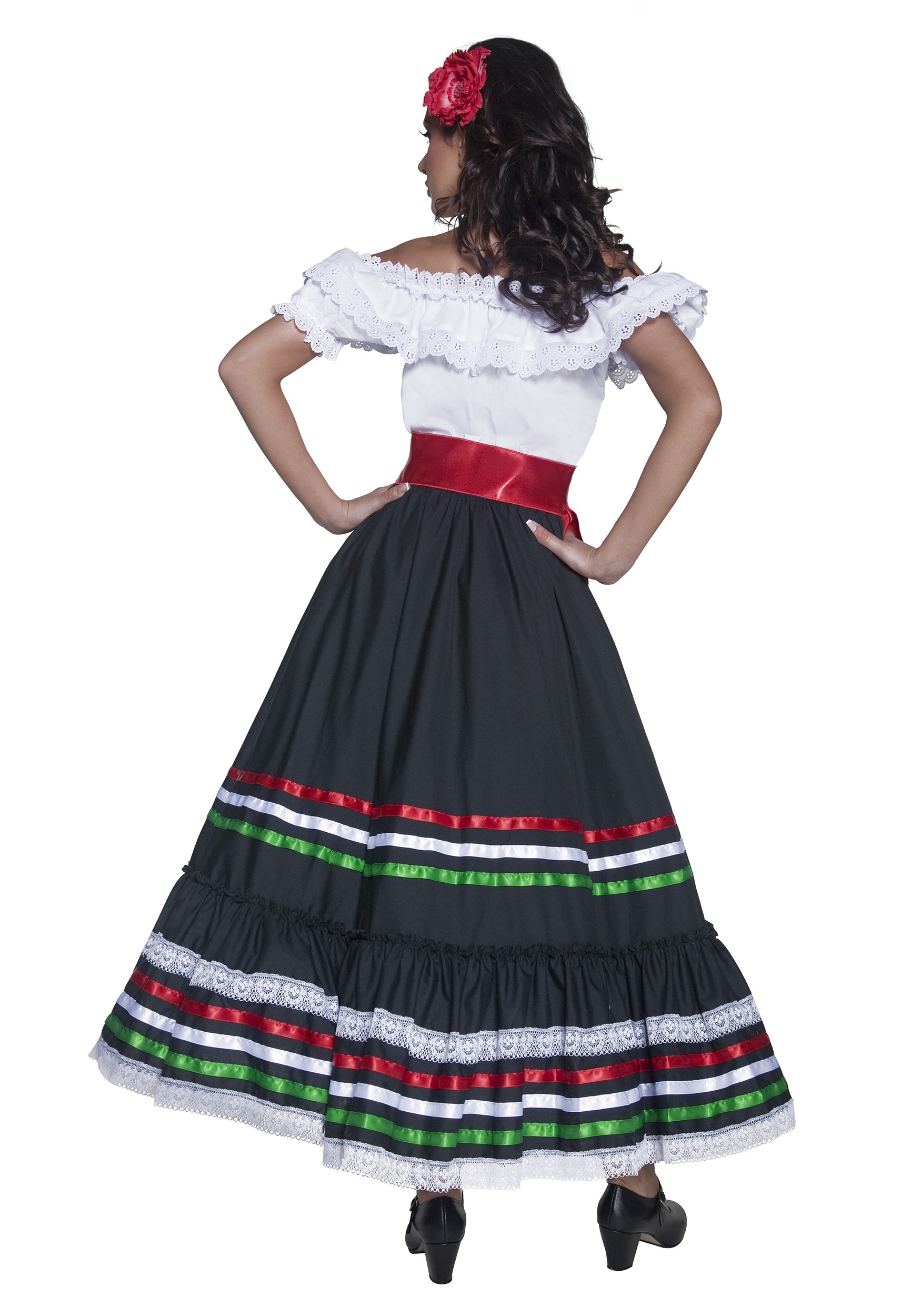 Authentic Western Senorita Fancy Dress Costume For Adults , Spanish Fancy Dress Costumes