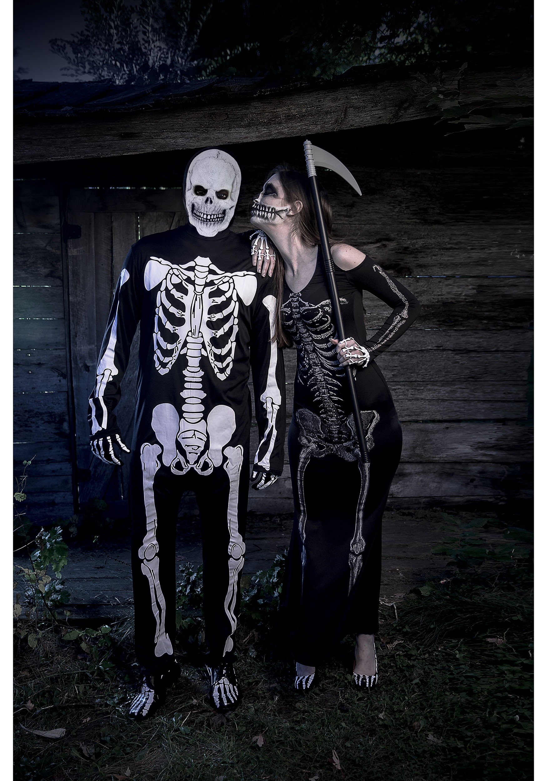Bone Appetit Skeleton Long Dress Fancy Dress Costume For Women