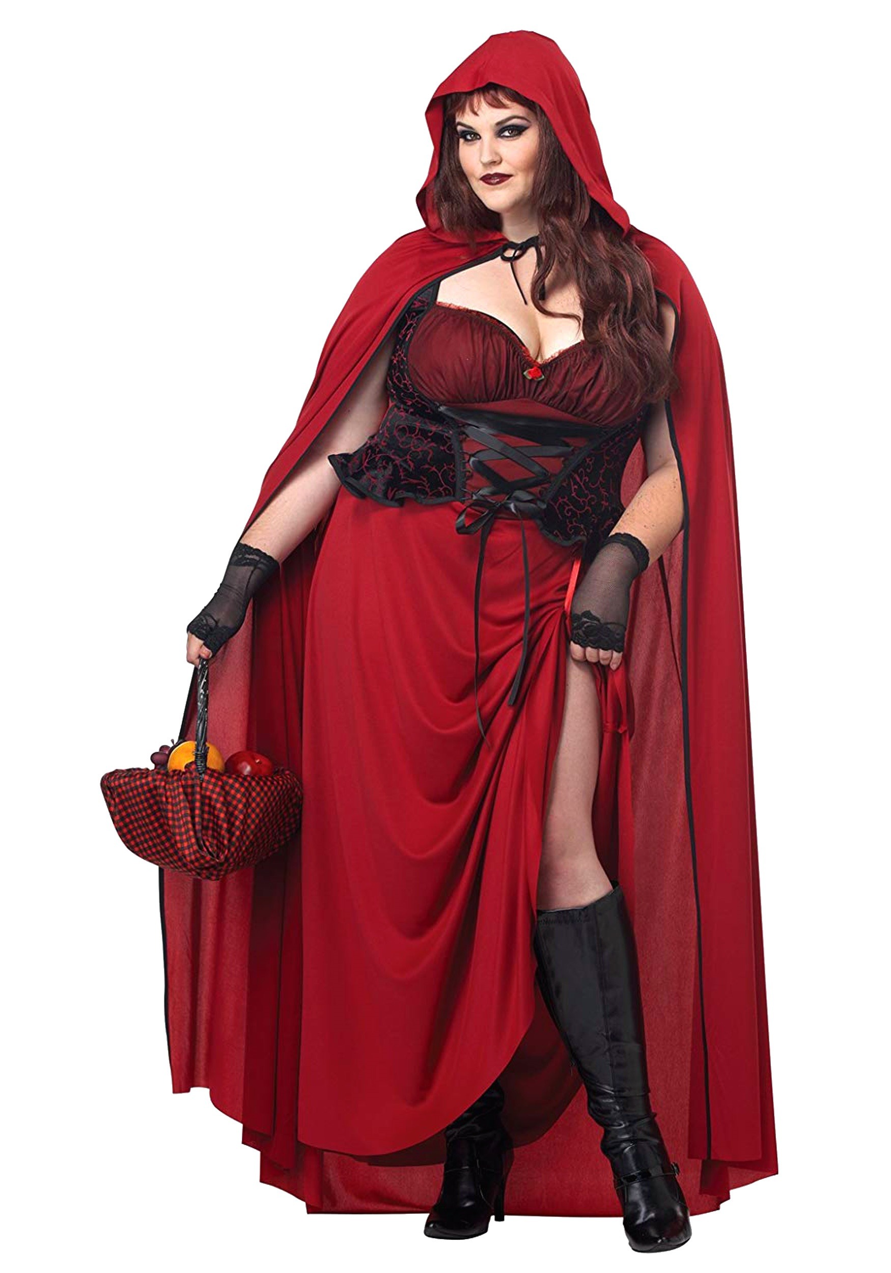 Dark Red Riding Hood Plus Size Costume For Women