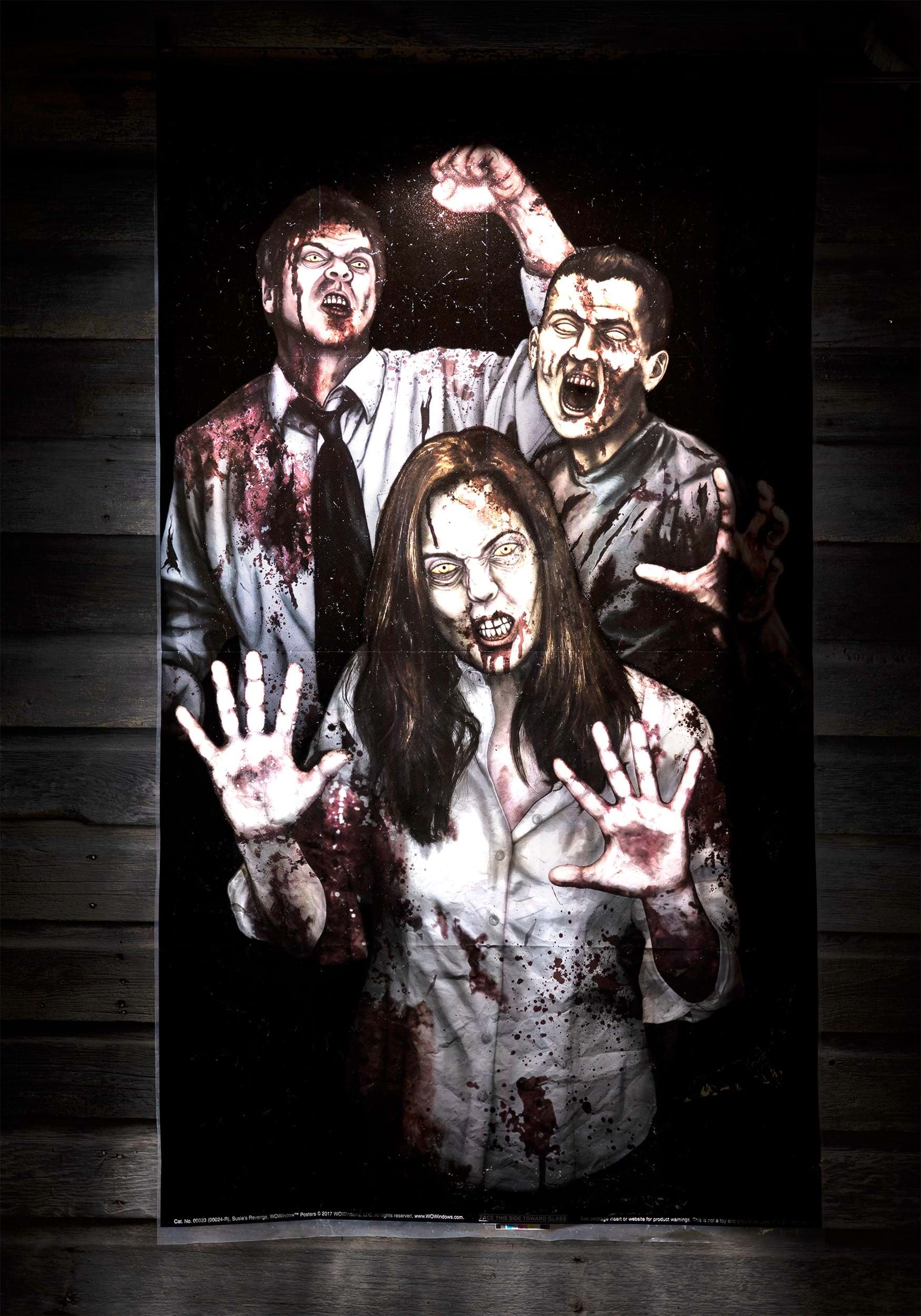 Zombie Asylum Window Cling Decor