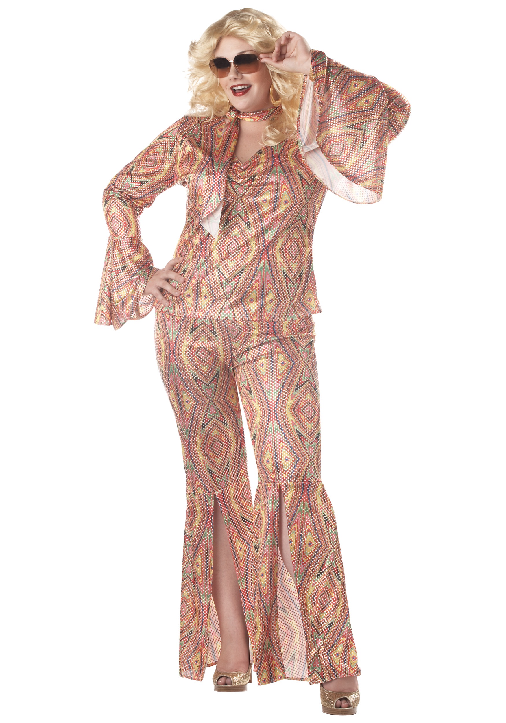 Disco Plus Size Fancy Dress Costume For Women