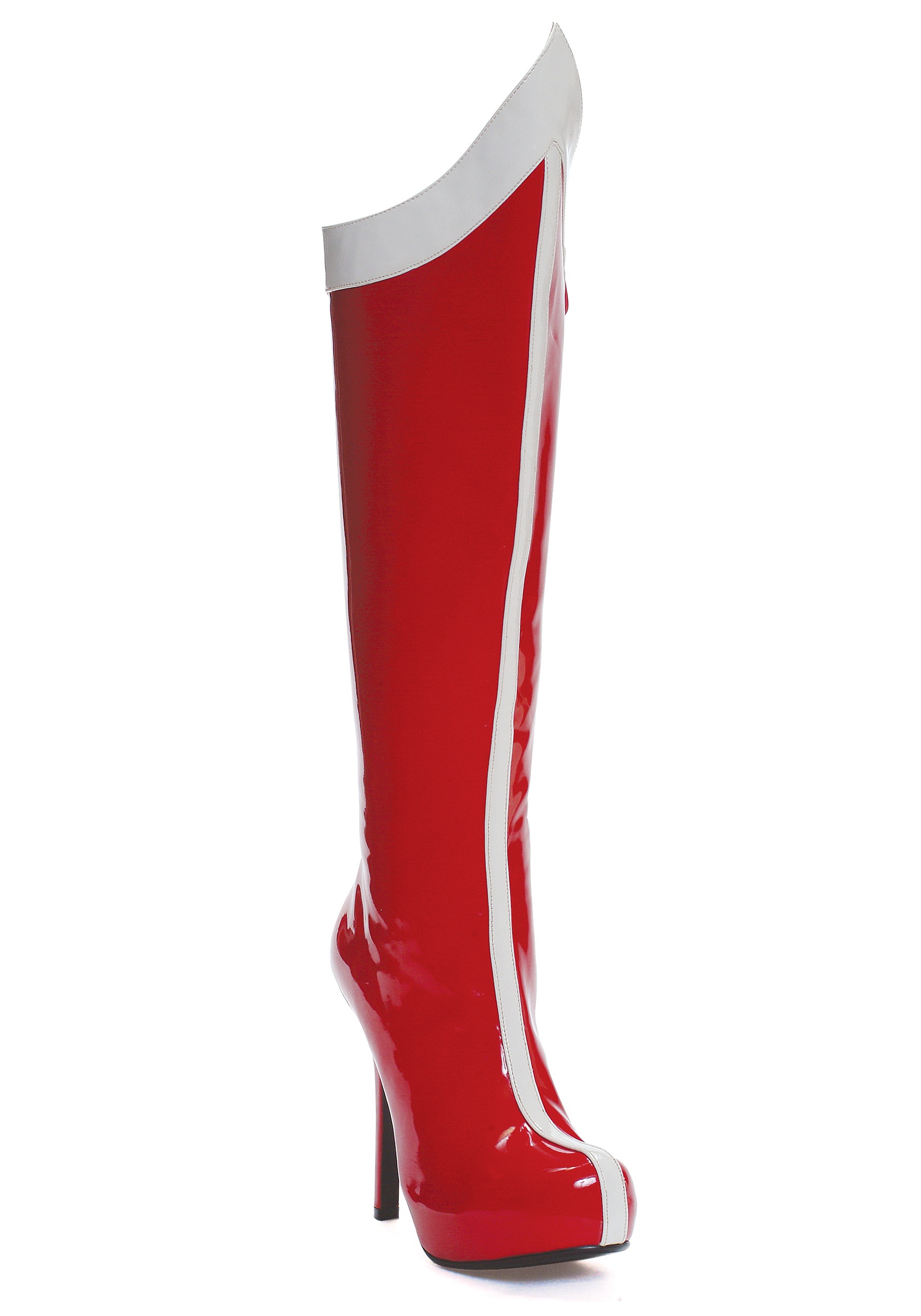 Red And White Superhero Fancy Dress Costume Boots For Grown Ups