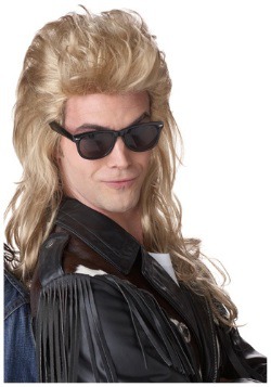 Mens 80s Blonde Rock Mullet Wig