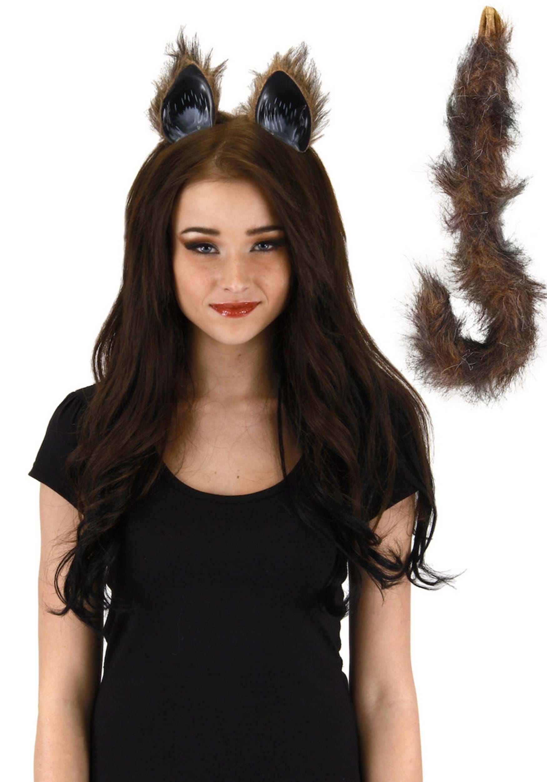 Cat Ears & Tail Fancy Dress Costume Accessory Kit , Animal Accessory Kits