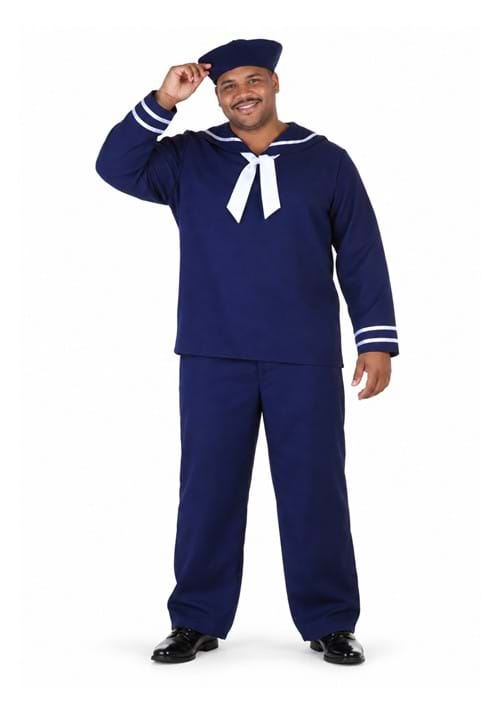 Plus Size Men's Blue Sailor Costume upd
