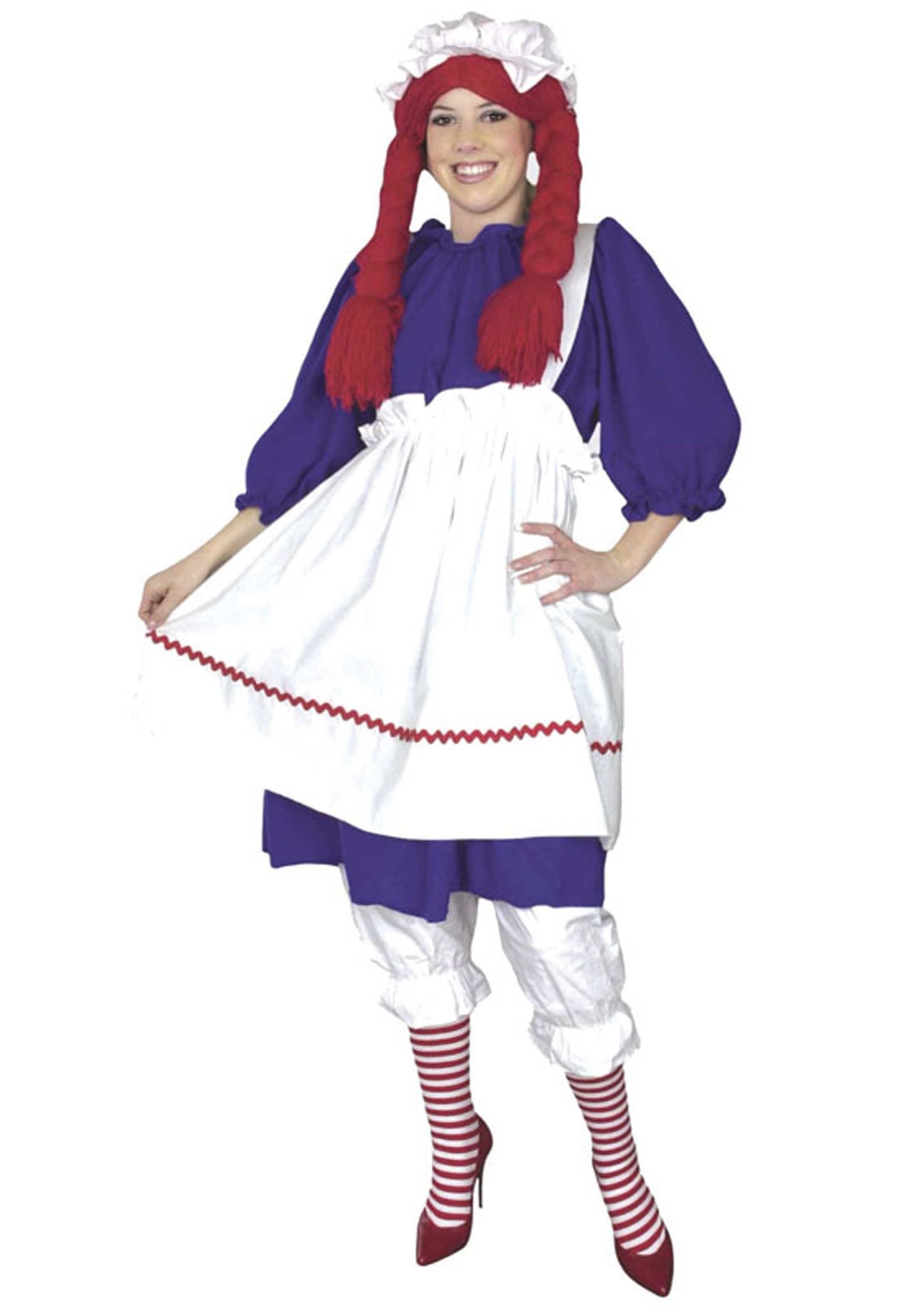 Plus Size Raggedy Ann Doll Fancy Dress Costume