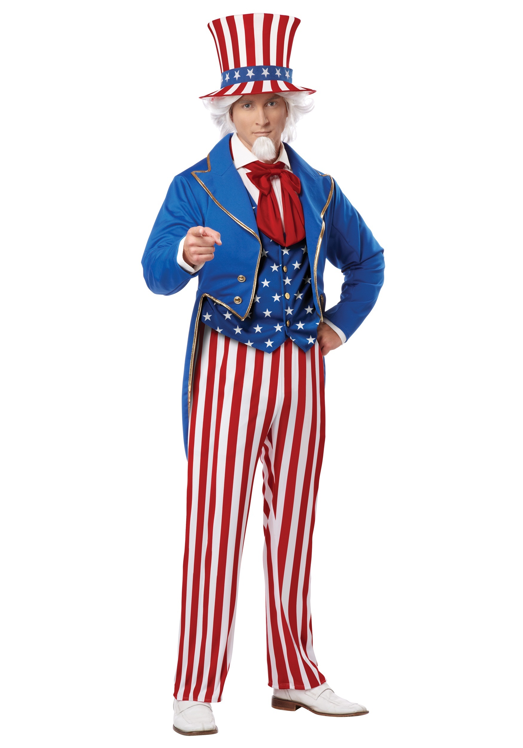 Plus Size Deluxe Uncle Sam Adult Fancy Dress Costume