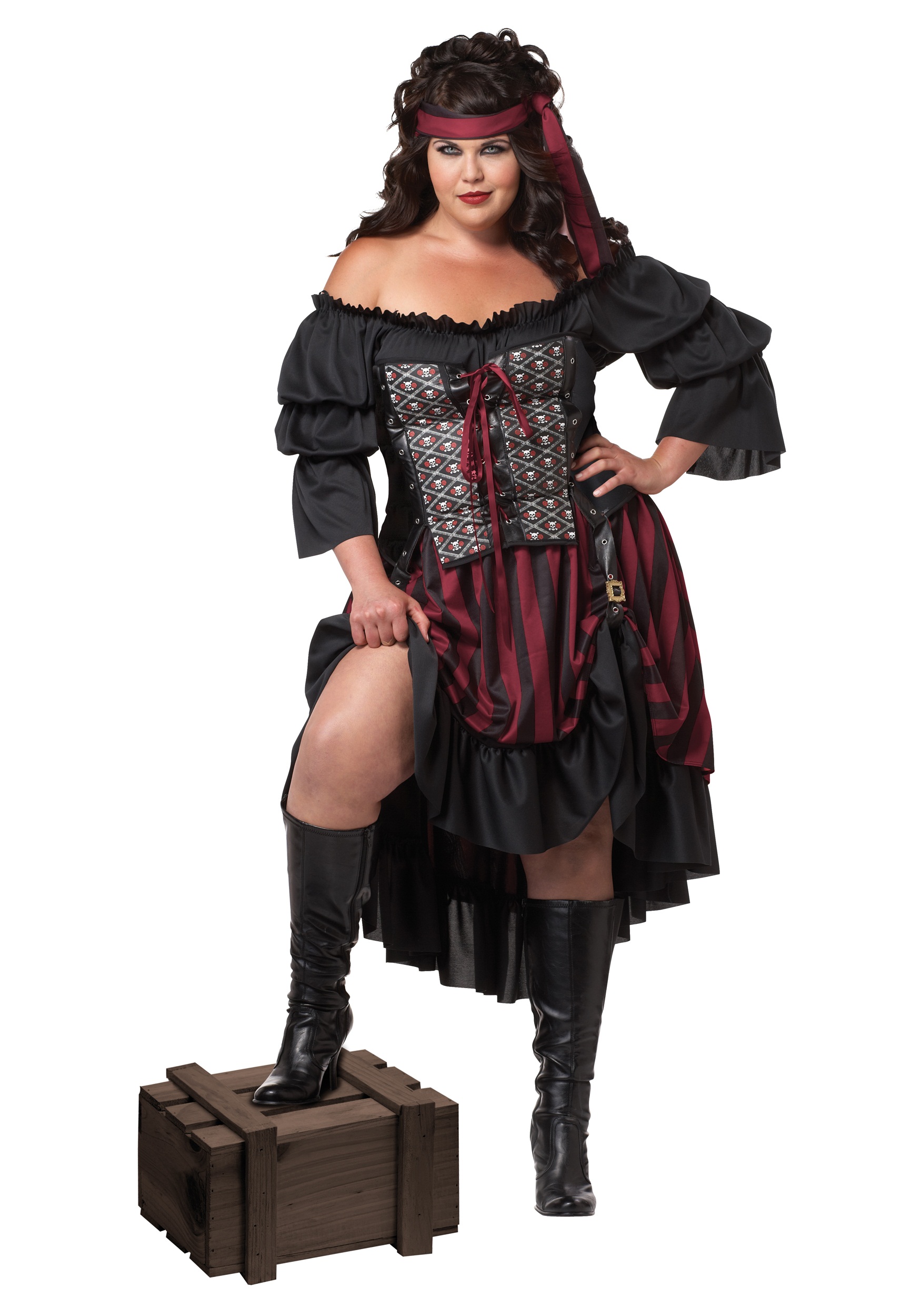 Plus Size Pirate Wench Fancy Dress Costume , Women's Pirate Halloween Fancy Dress Costume