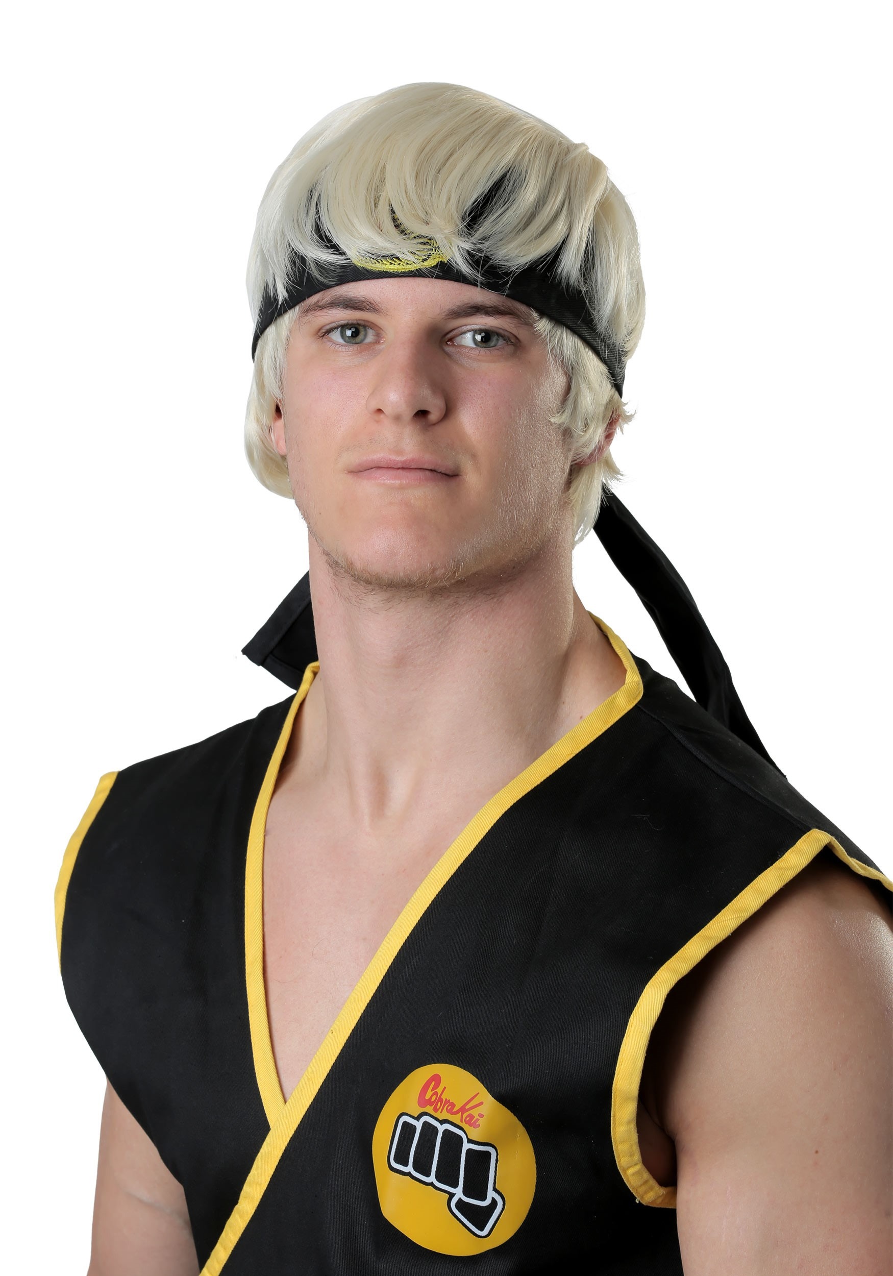 Photos - Fancy Dress FUN Costumes Men's Johnny Wig from the Karate Kid Yellow KAR2229AD