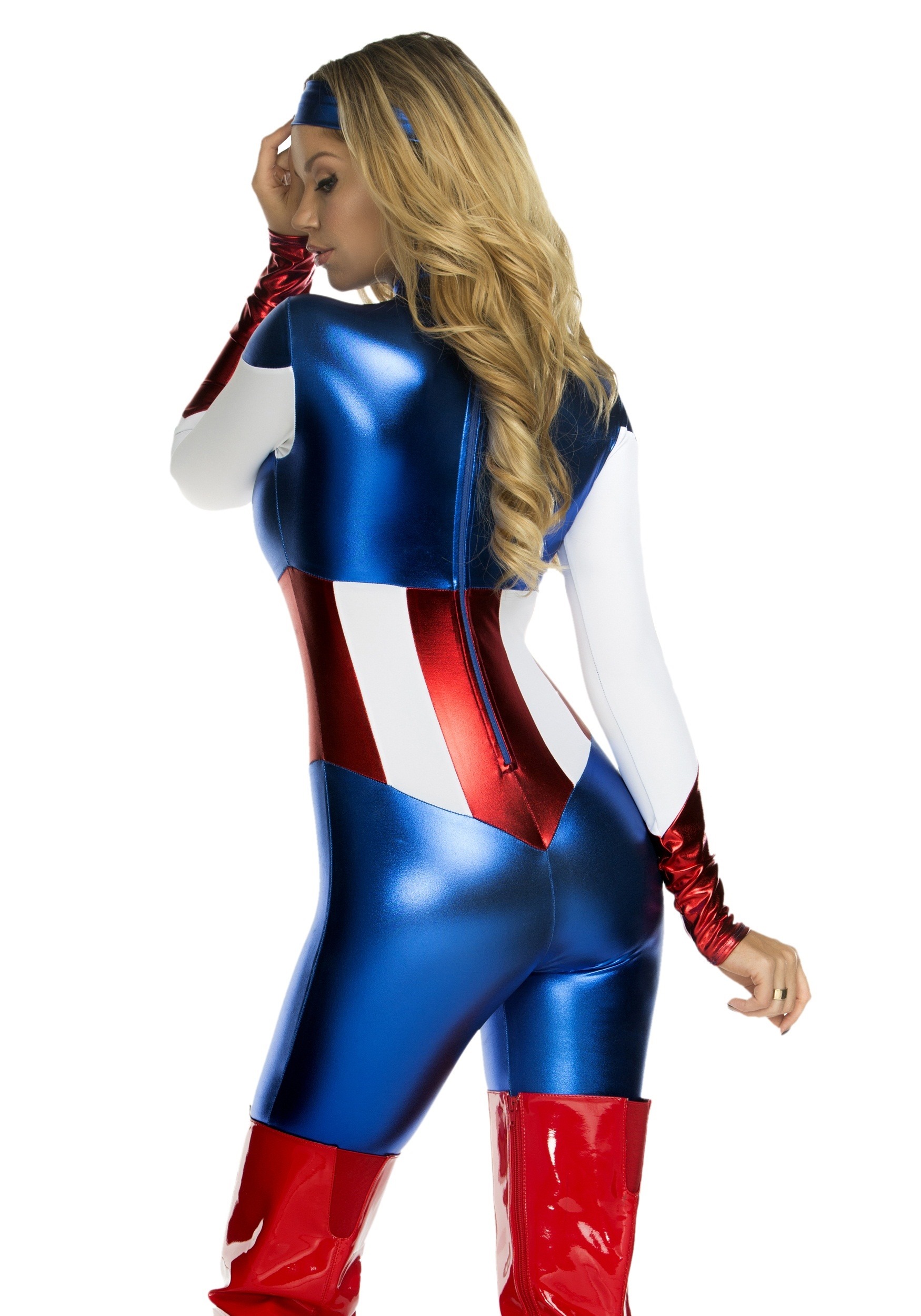 Women's American Beauty Superhero Fancy Dress Costume , Marvel Jumpsuit