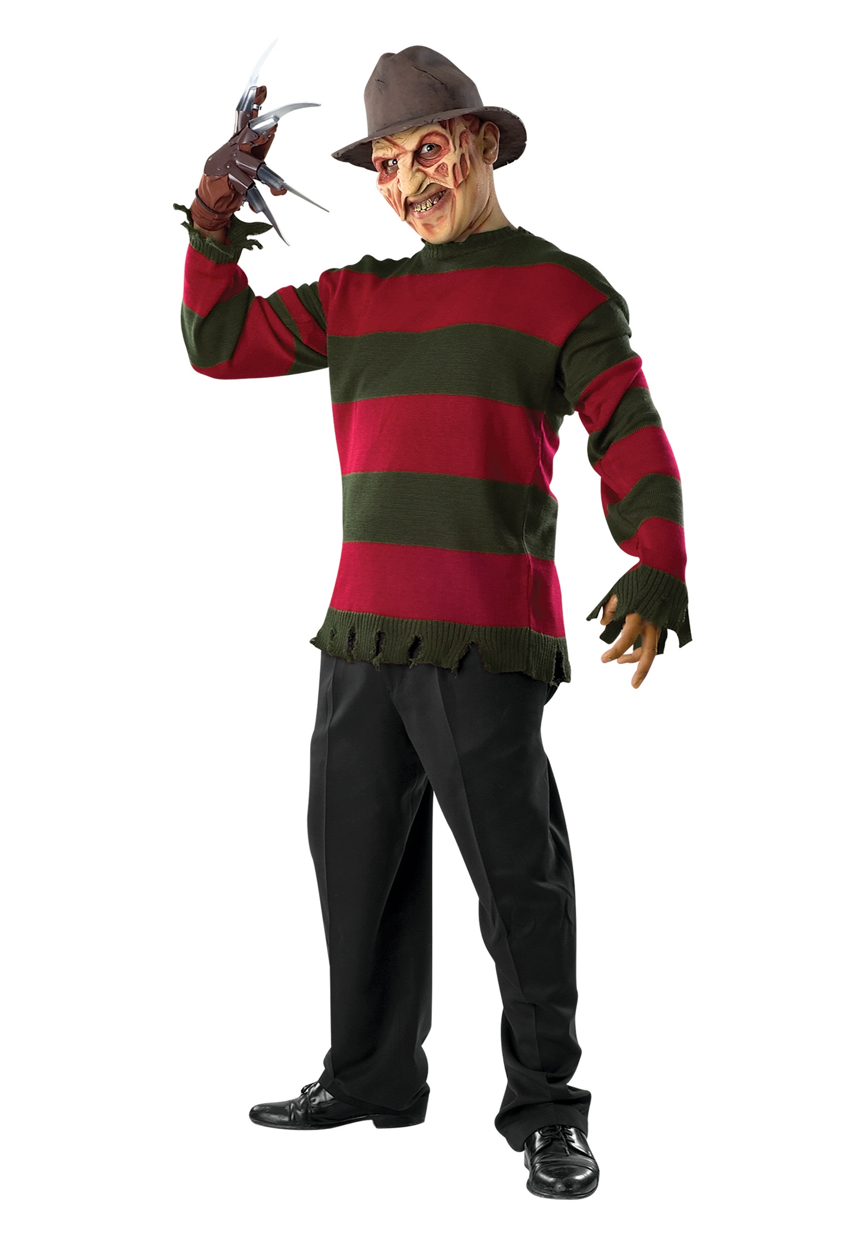 Deluxe Freddy Adult Fancy Dress Costume Sweater With Mask