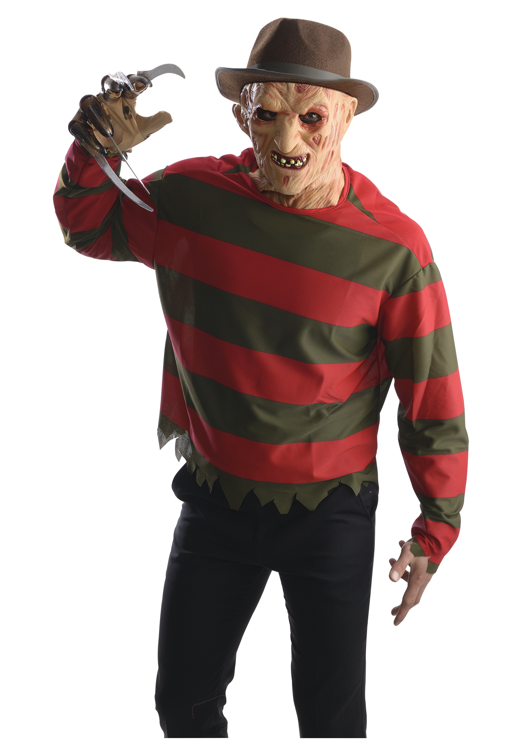 Freddy Krueger Fancy Dress Costume With Mask For Adults , Horror Movie Fancy Dress Costumes