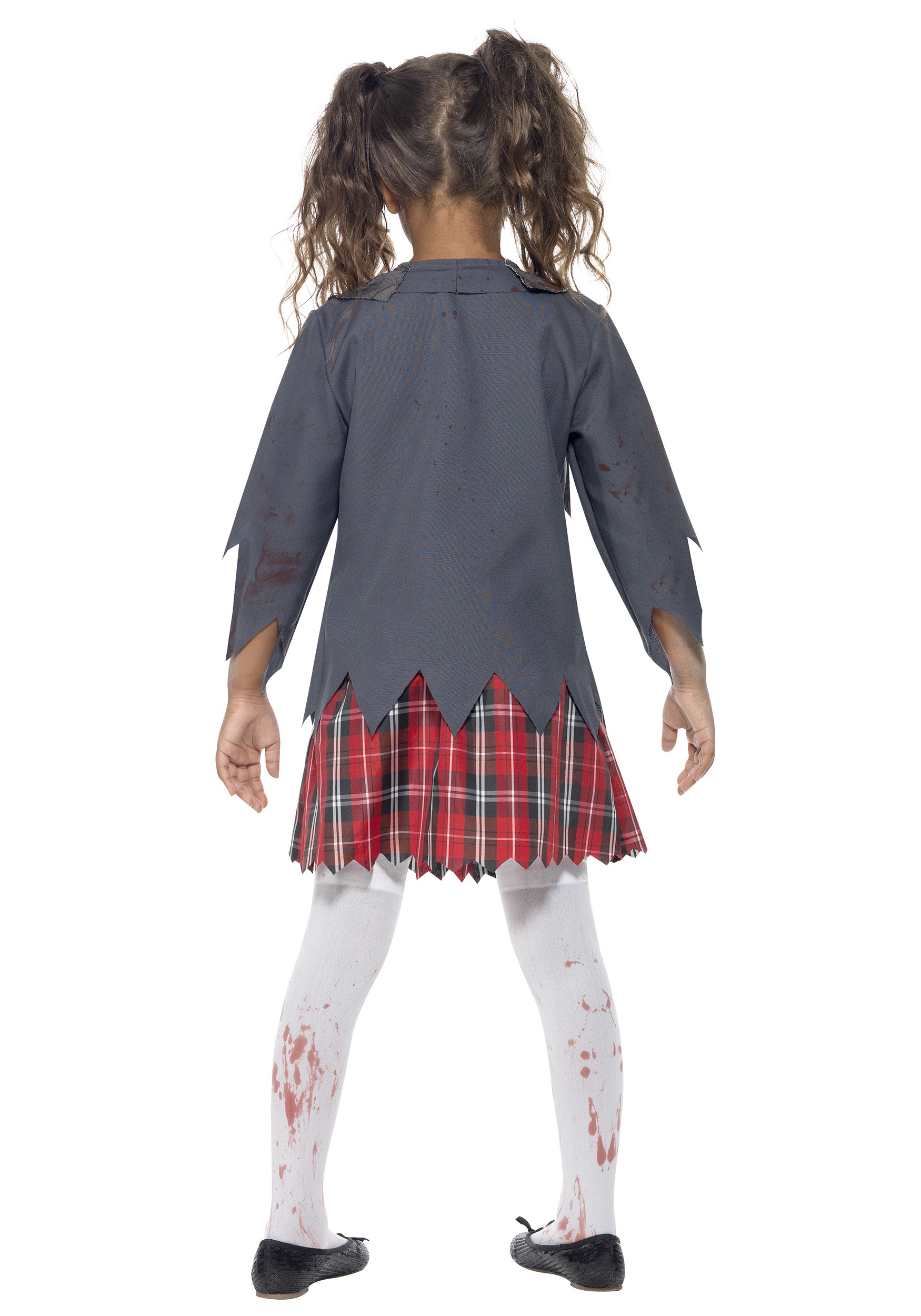 Zombie School Girl Fancy Dress Costume For Girls