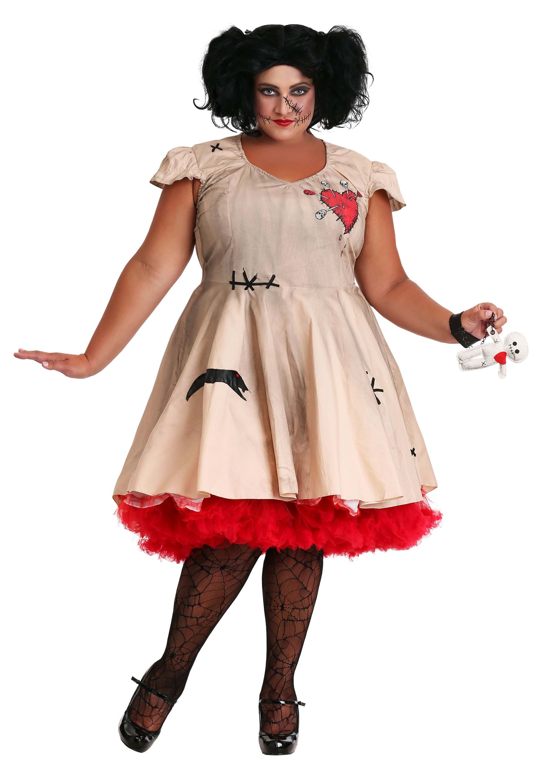 Women's Voodoo Doll Plus Size Fancy Dress Costume , Scary Fancy Dress Costumes