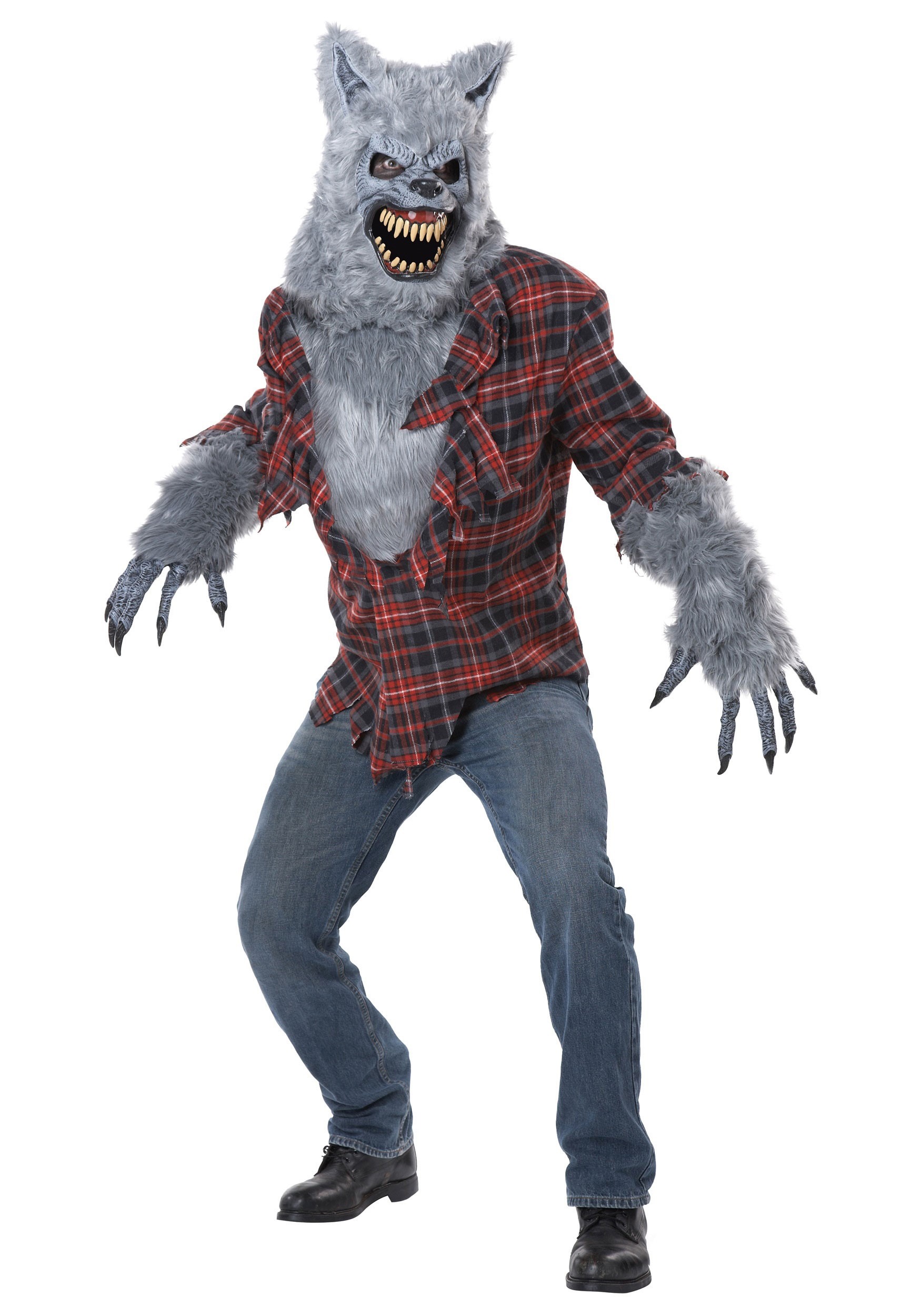 Gray Lycan Werewolf Men's Fancy Dress Costume
