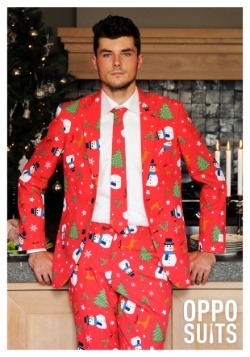 OppoSuits Men's Winter Pac-Man Licensed Christmas Suit - Black