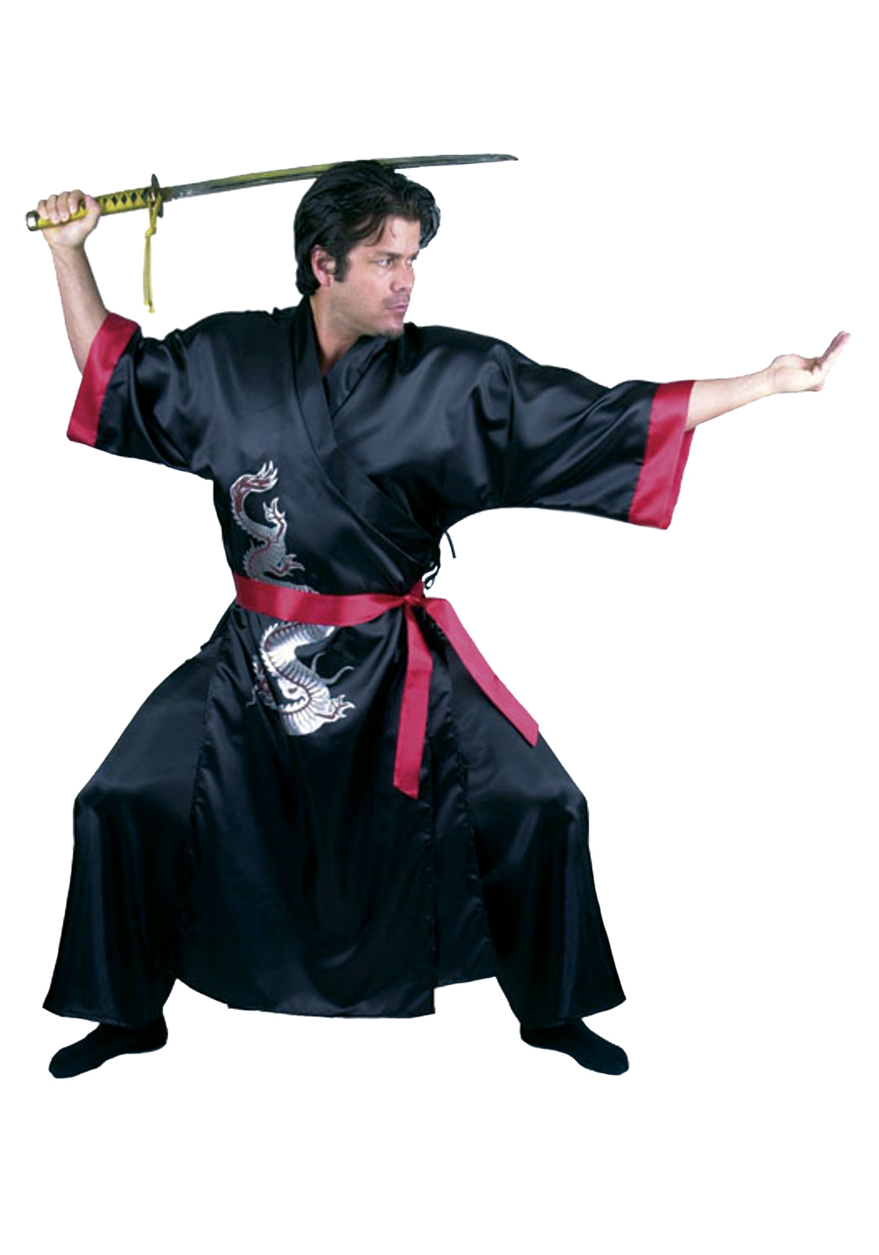 Black Samurai Fancy Dress Costume For Adults