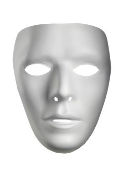 Men's Plain White Male Mask