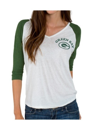 Green Bay Packers Victory V-Neck Raglan Shirt