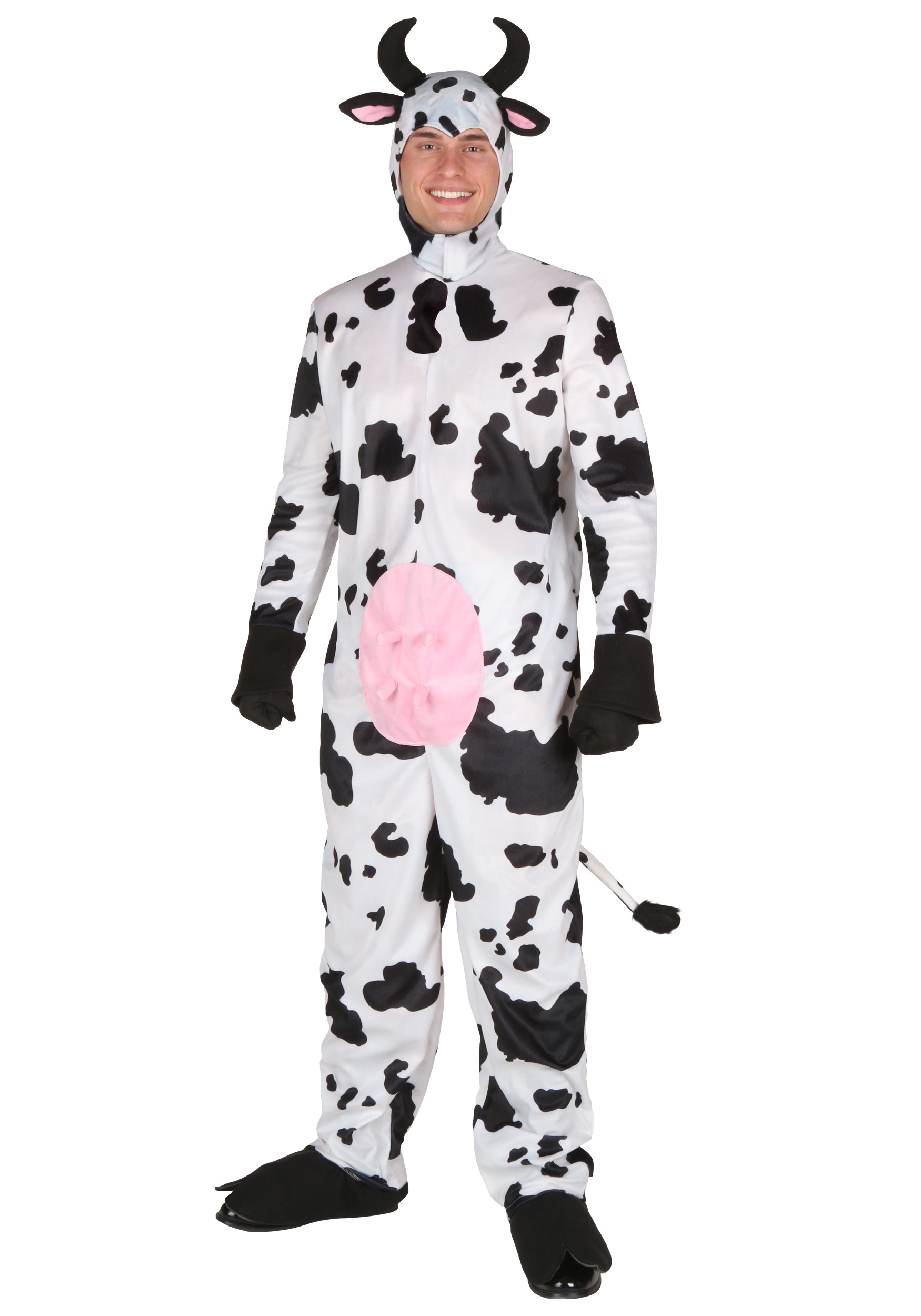 Photos - Fancy Dress Deluxe FUN Costumes  Cow  Costume for Adults Black/White FUN 