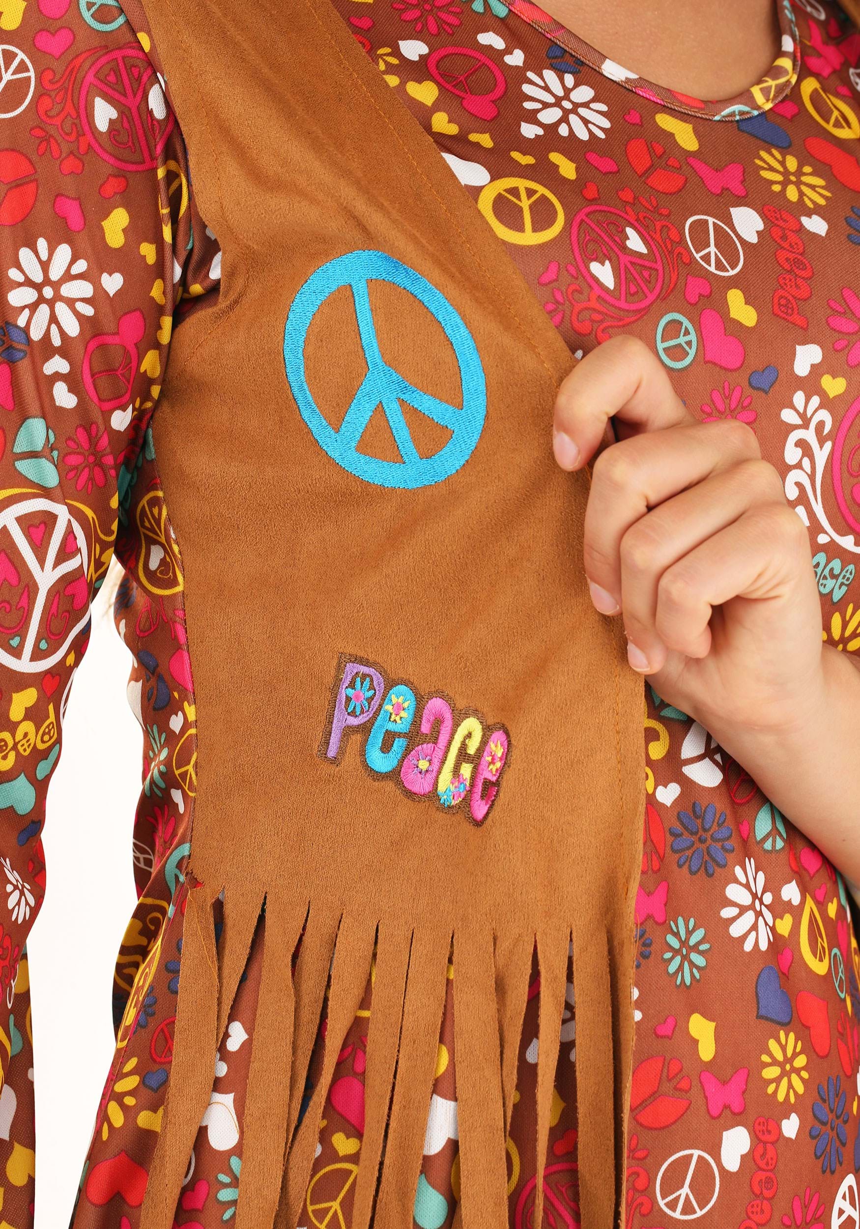 Peace & Love Hippie Fancy Dress Costume For Women