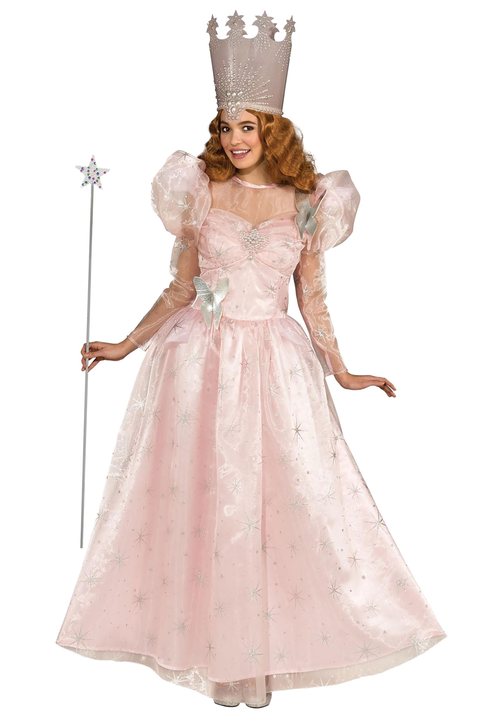 Deluxe Glinda the Good Witch Plus Size Fancy Dress Costume for Women