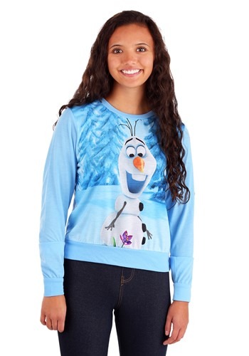 Frozen Olaf Snow Flower Juniors Long Sleeve