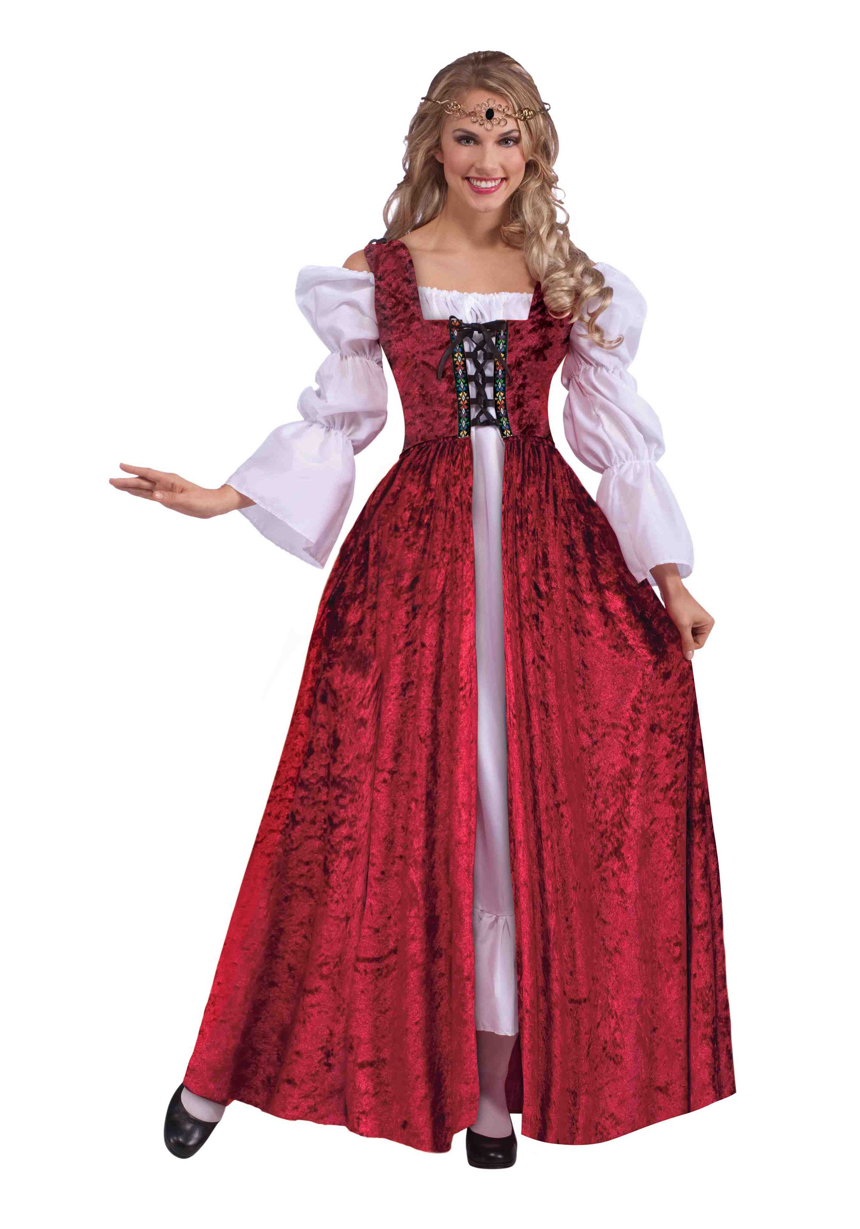 Women's Cocktail Dresses Long Sleeve Victorian Ball Gown Plus Size Medieval Costume Corset Lacing Can Be Cinched 