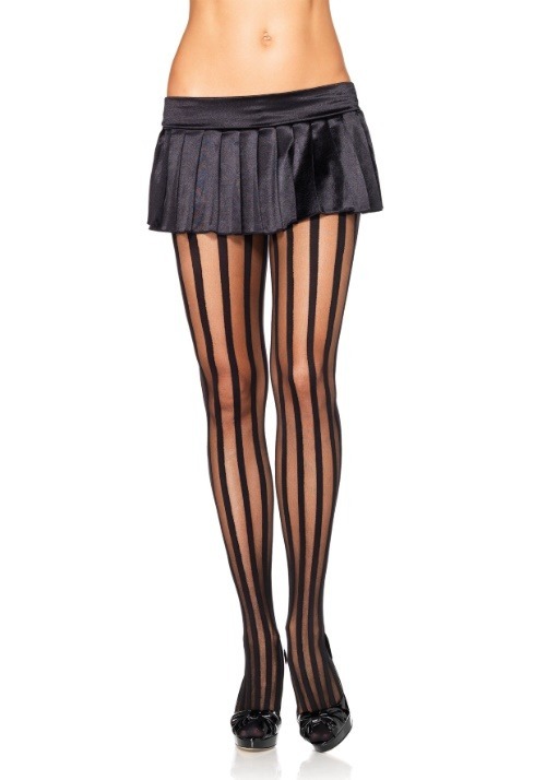 Vertical Striped See-Through Pantyhose