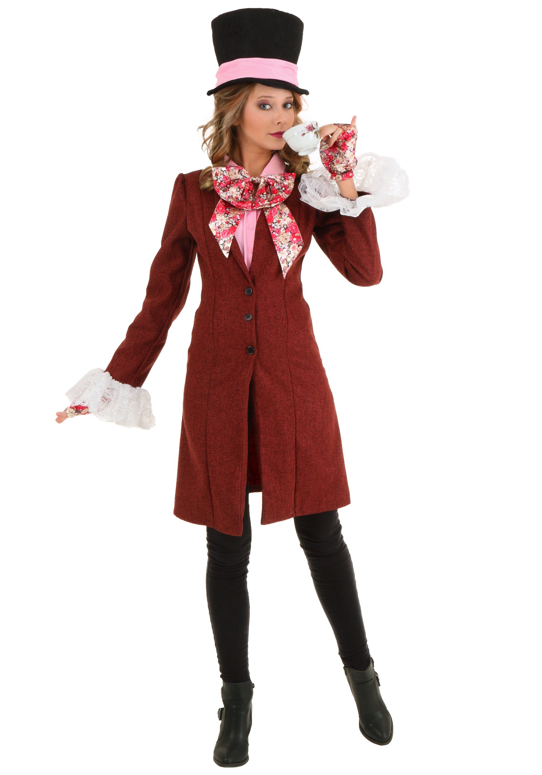 Photos - Fancy Dress Deluxe FUN Costumes  Mad Hatter Plus Size  Costume for Women Red 