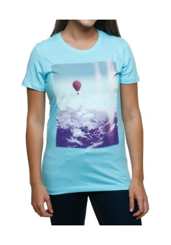 Up Balloons Over Clouds Juniors T-Shirt