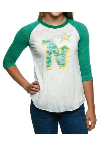 North Stars Retro Logo Juniors Raglan Shirt