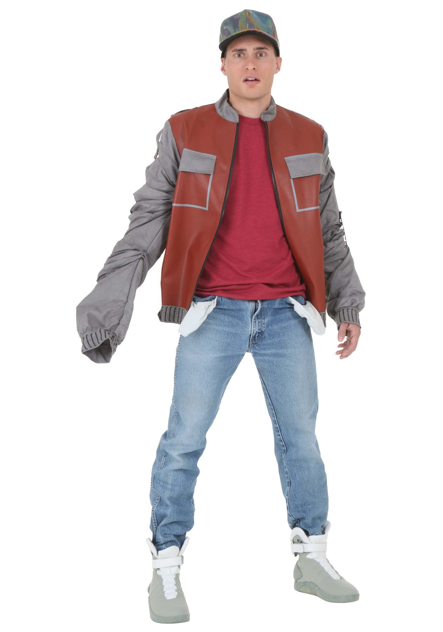 Plus Size Marty McFly Jacket Fancy Dress Costume from Back to The Future Part II