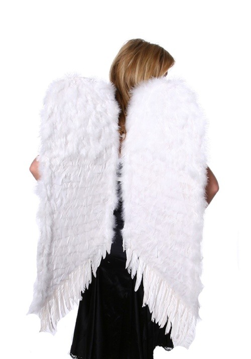 Large White Feather Angel Wings