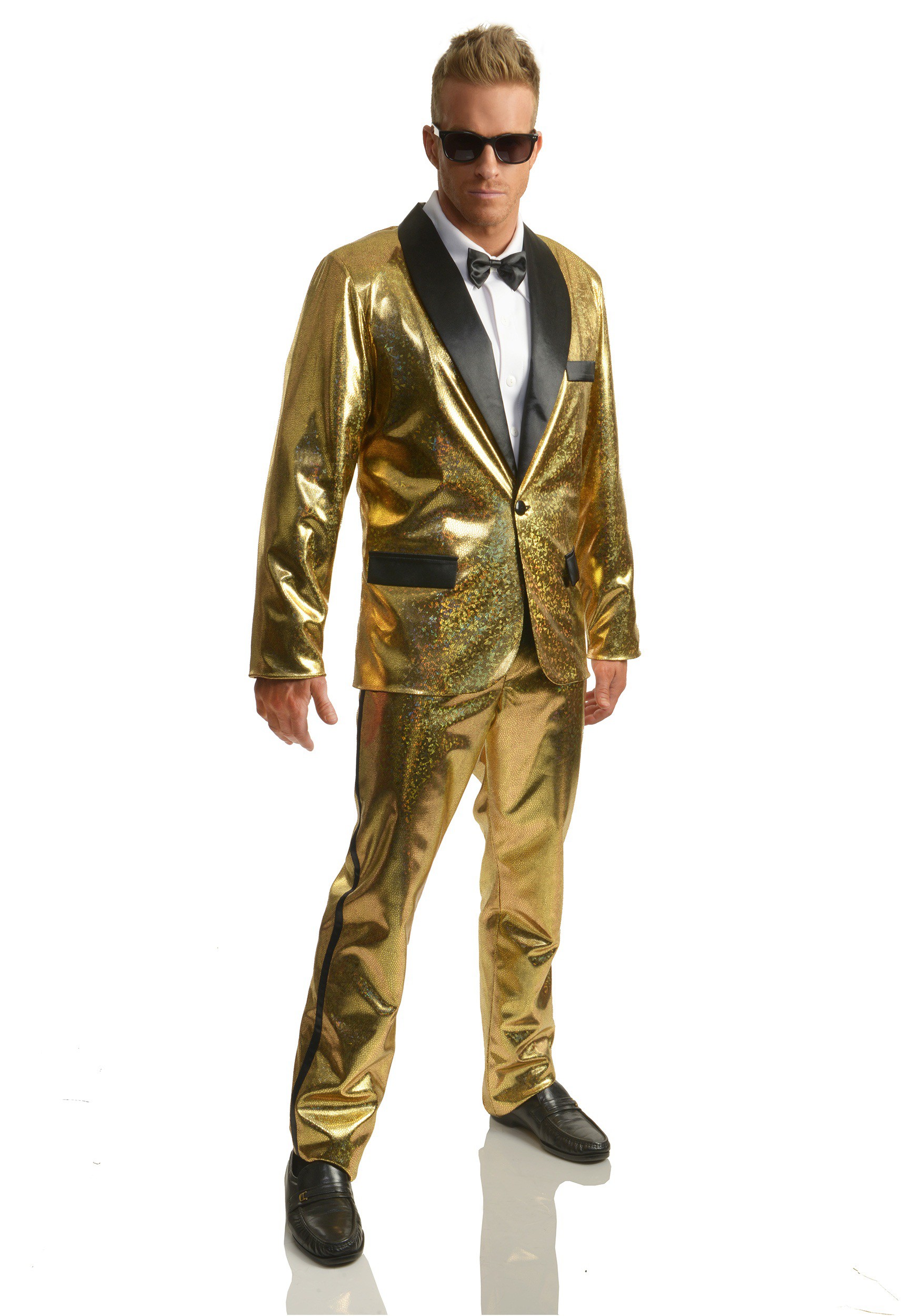 Gold Disco Ball Tuxedo Fancy Dress Costume For Adult
